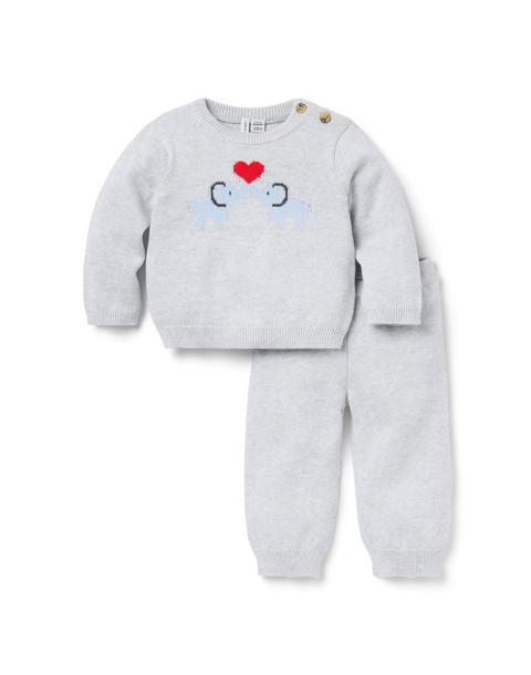 Baby Elephant Matching Sweater Set