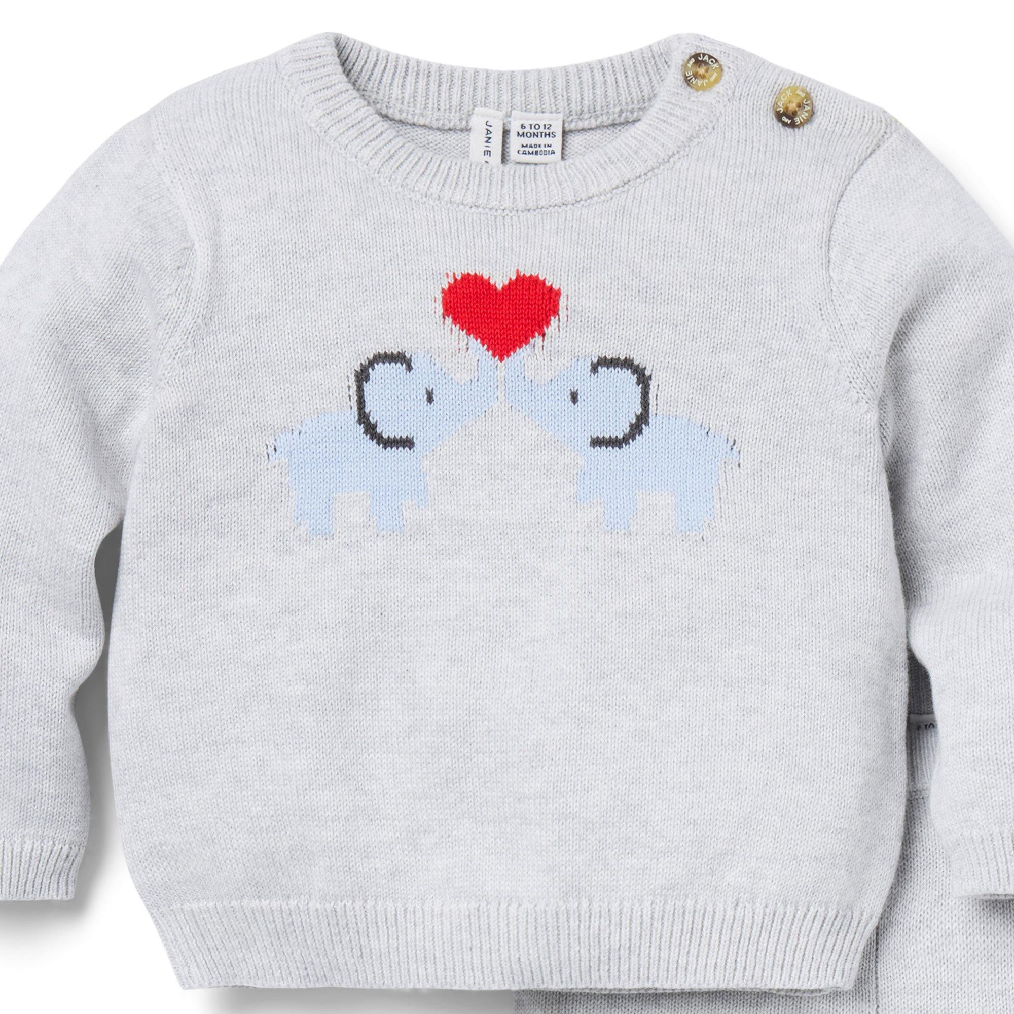 Baby Elephant Matching Sweater Set image number 3