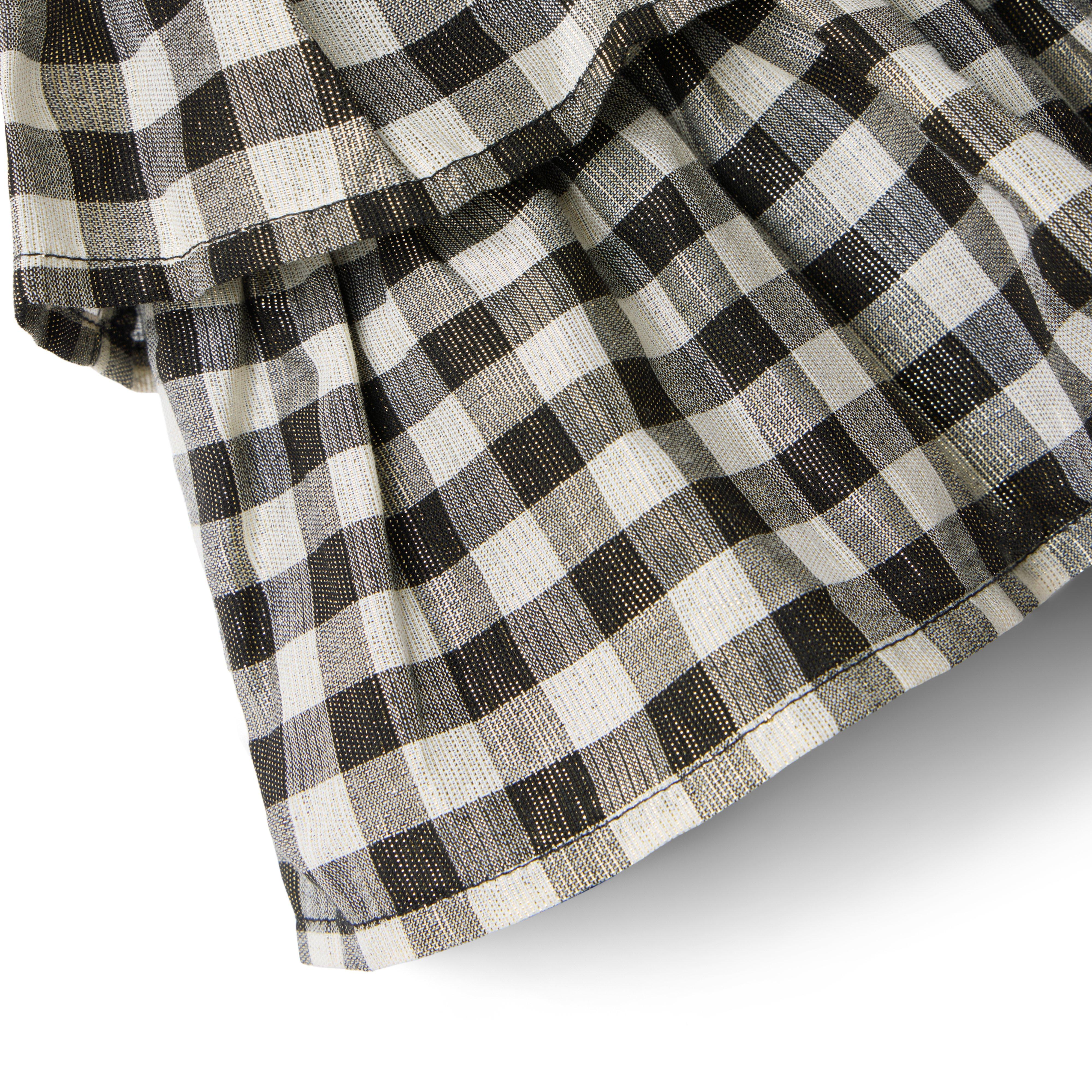 Gingham Shimmer Tiered Skirt image number 1