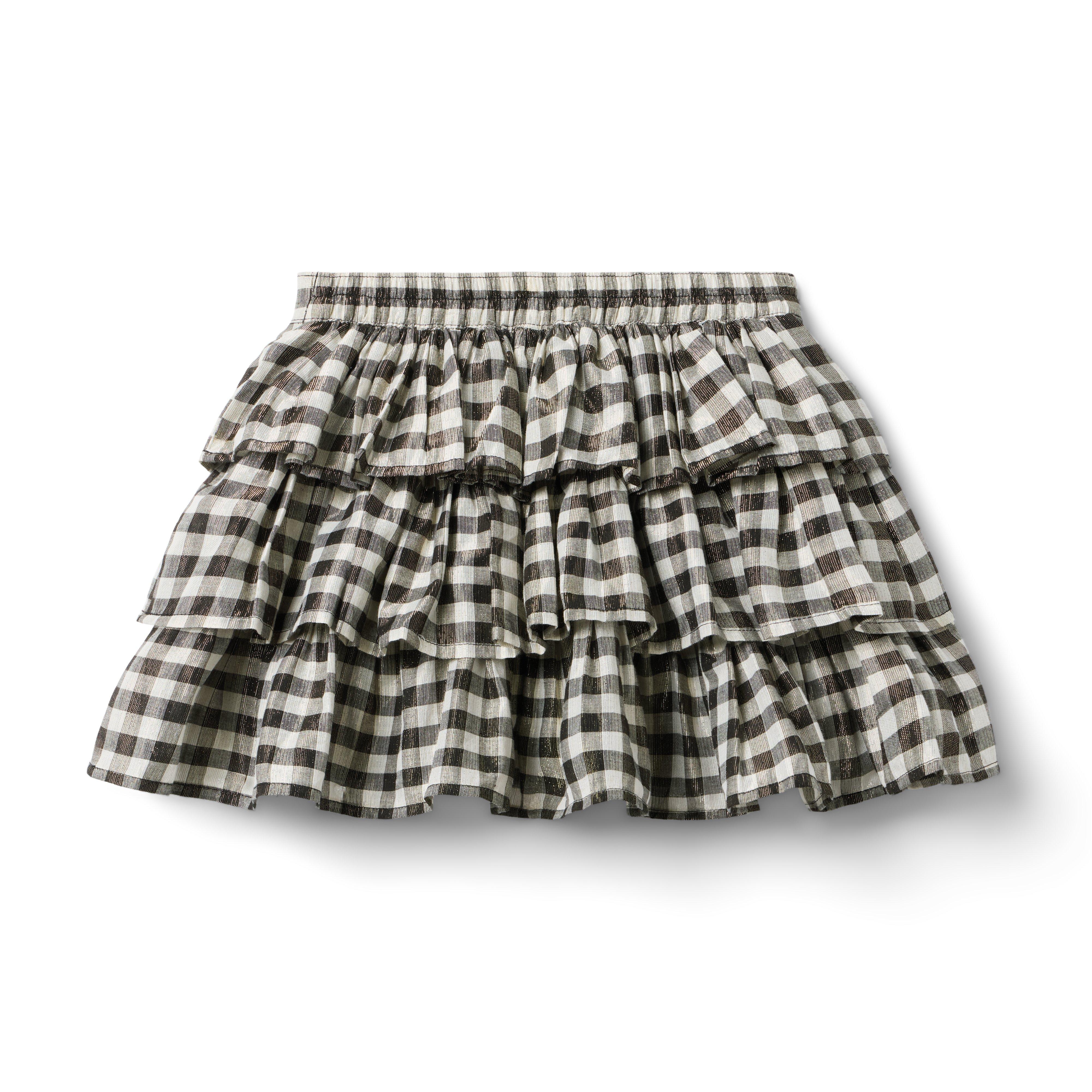 Gingham Shimmer Tiered Skirt image number 2