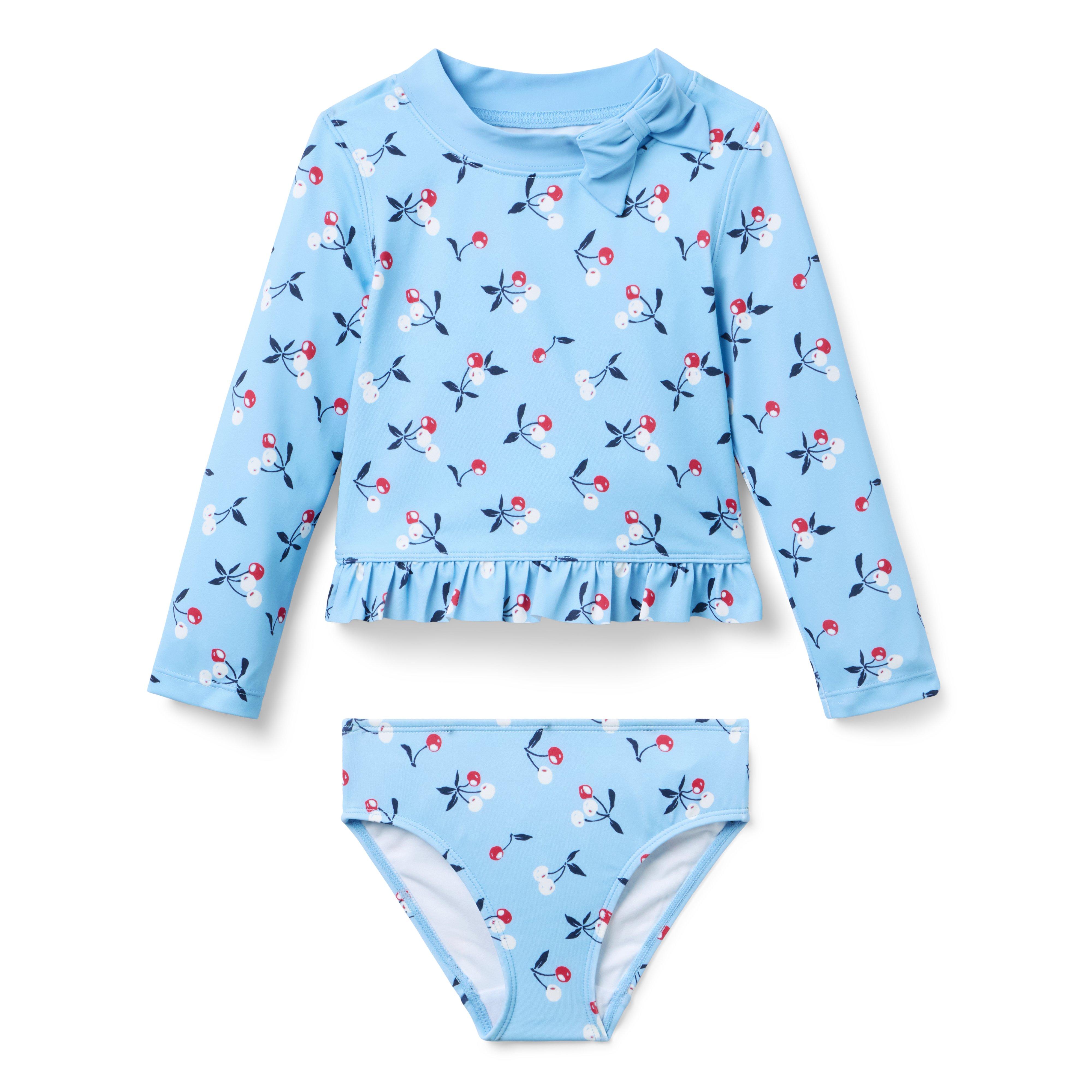 Recycled Cherry Rash Guard Swimsuit