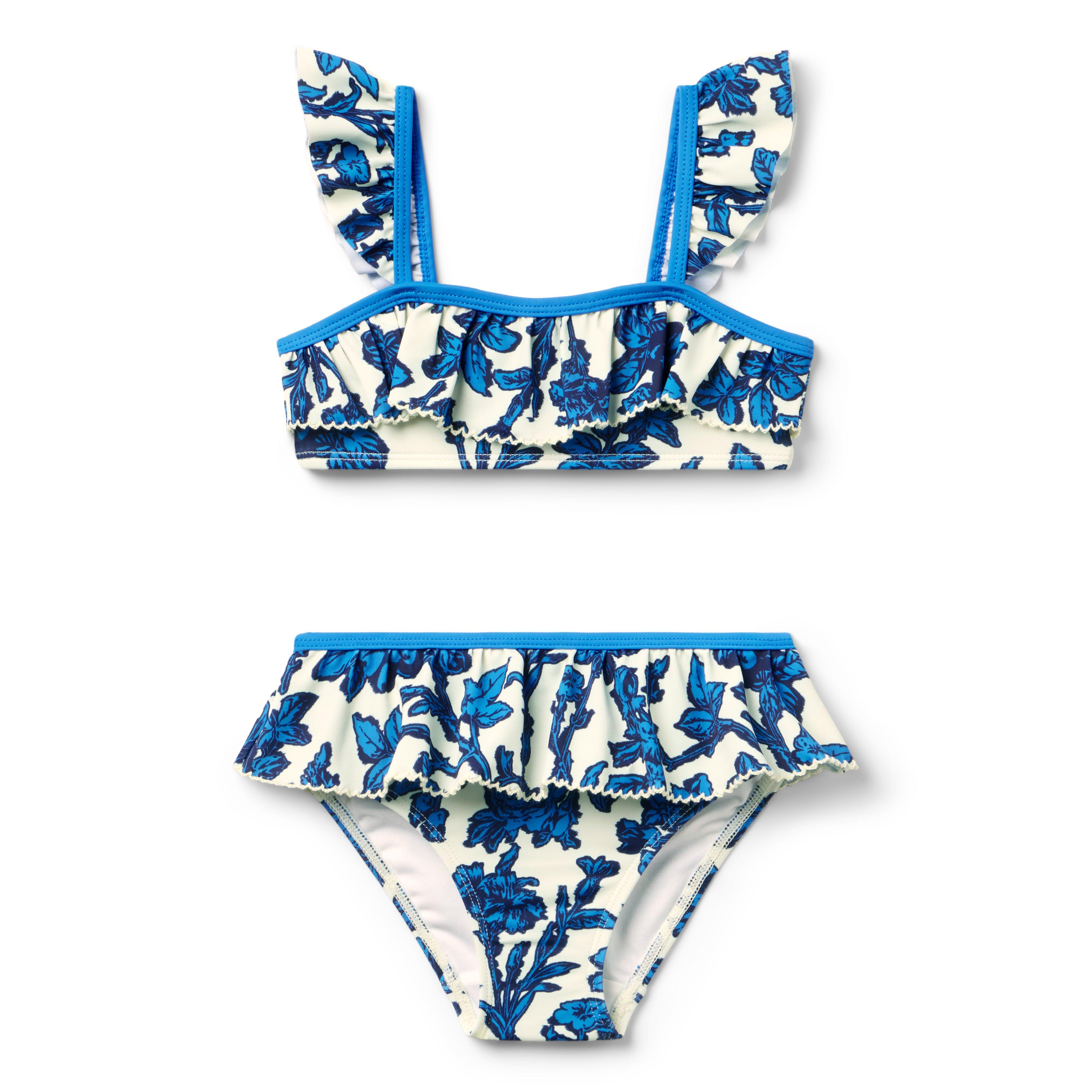 Recycled Floral Ruffle 2-Piece Swimsuit