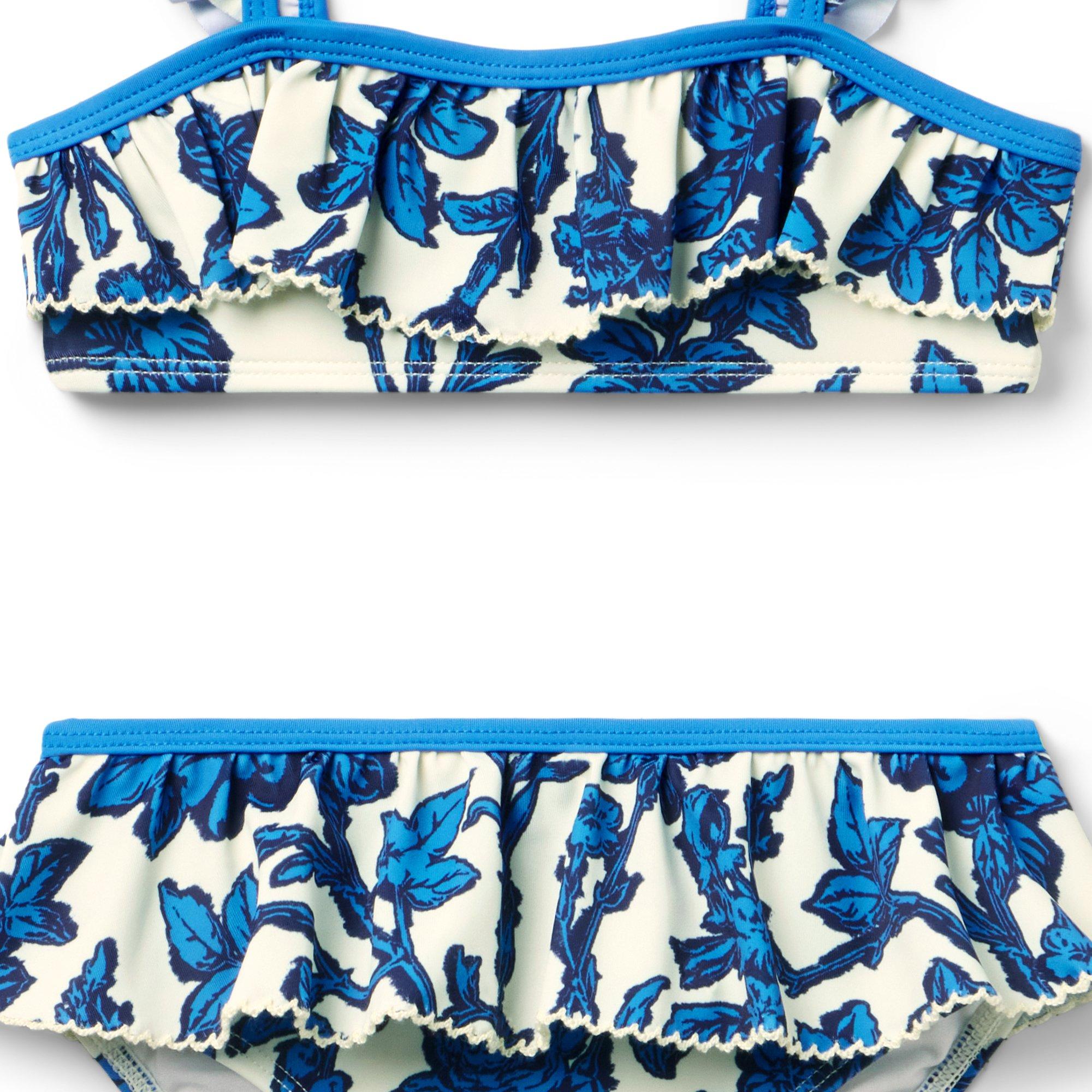 Recycled Floral Ruffle 2-Piece Swimsuit image number 1