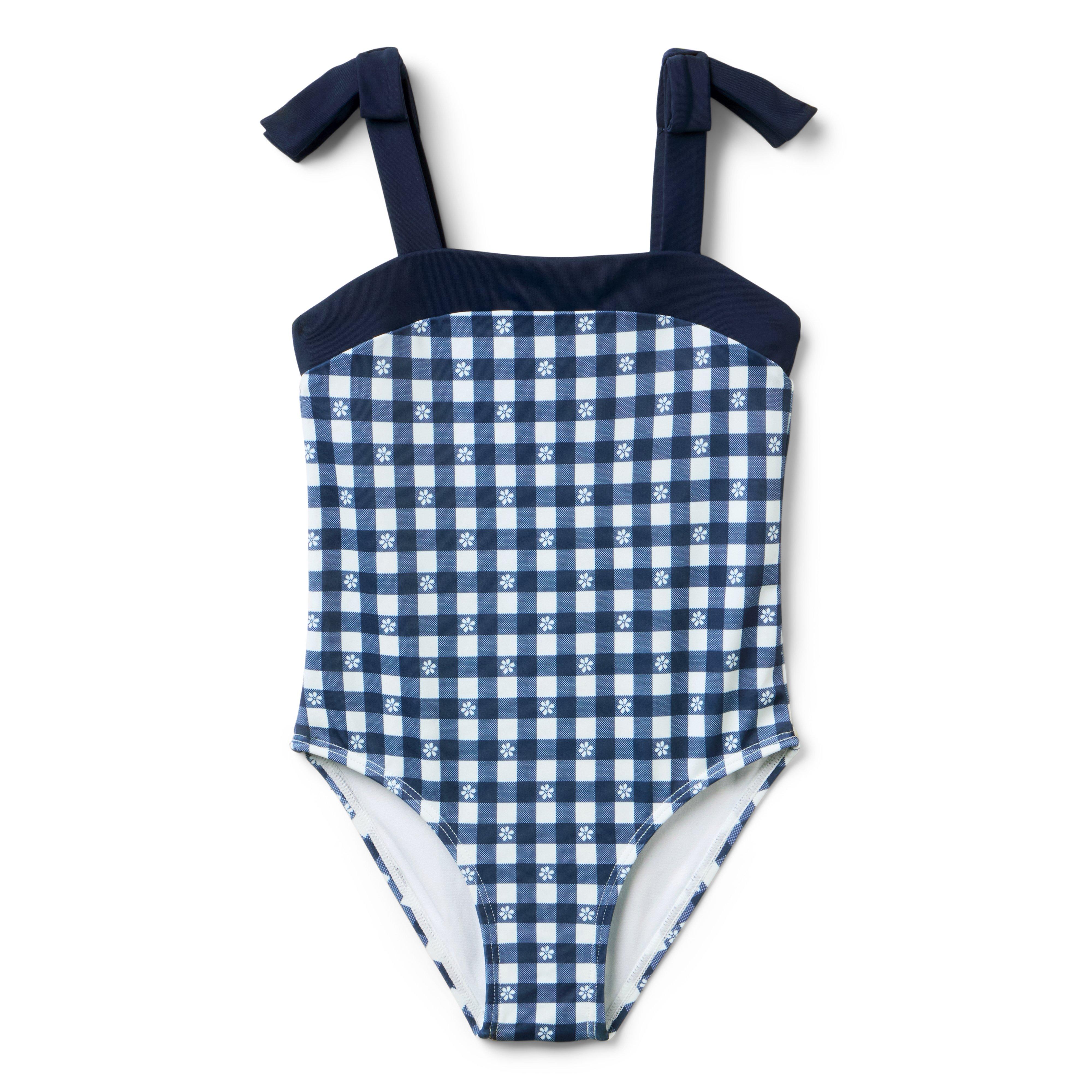 Recycled Gingham Bow Strap Swimsuit