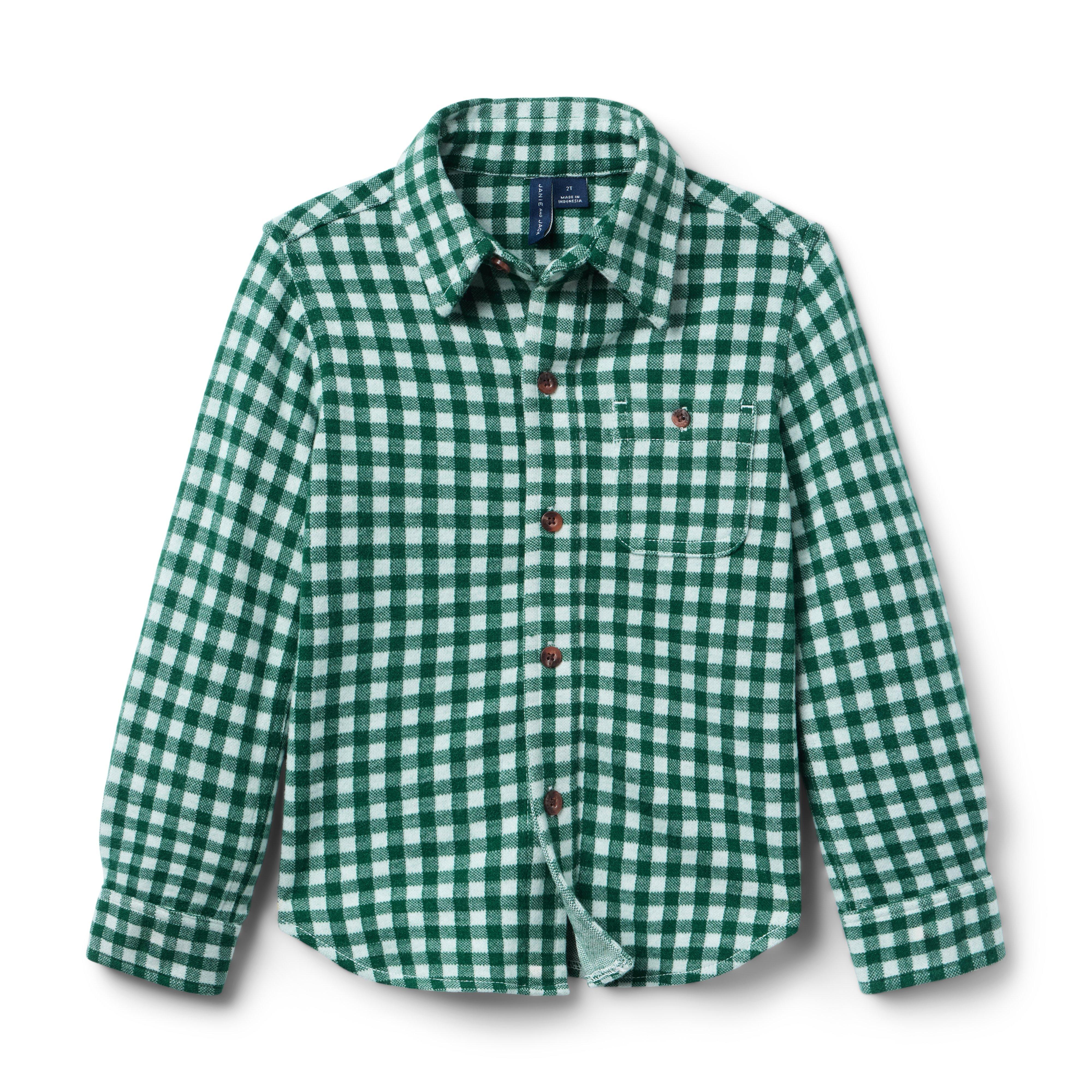 Gingham Jacquard Flannel Shirt