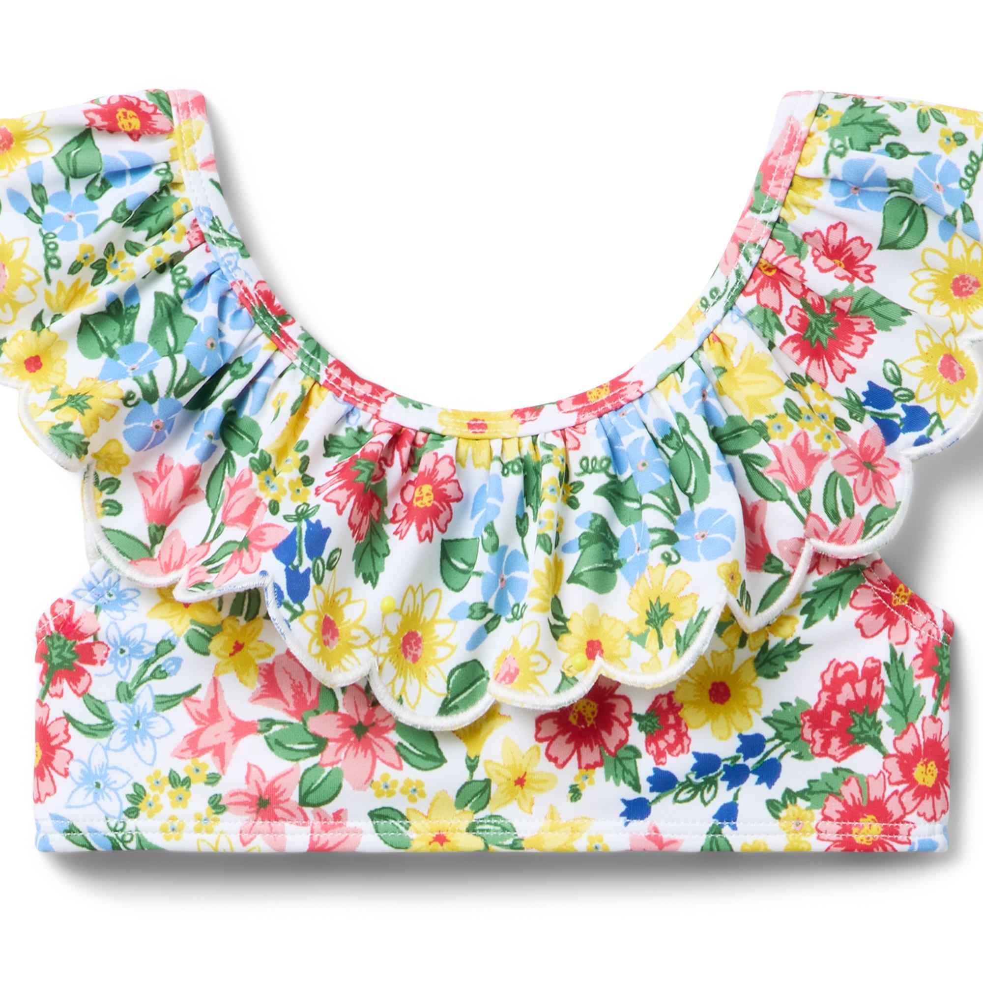 Recycled Floral Ruffle 2-Piece Swimsuit image number 1
