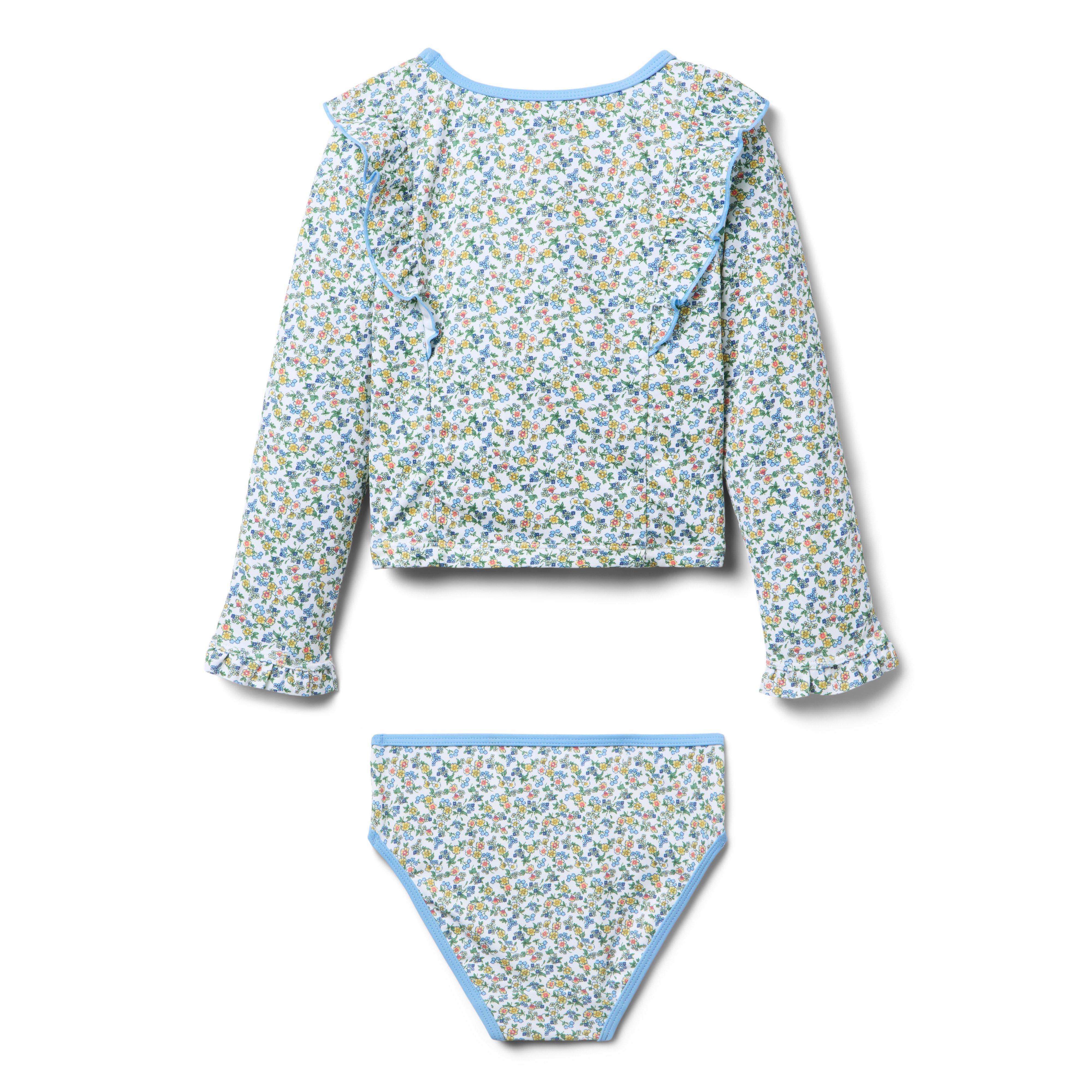 Recyled Ditsy Floral Rash Guard Swimsuit image number 2