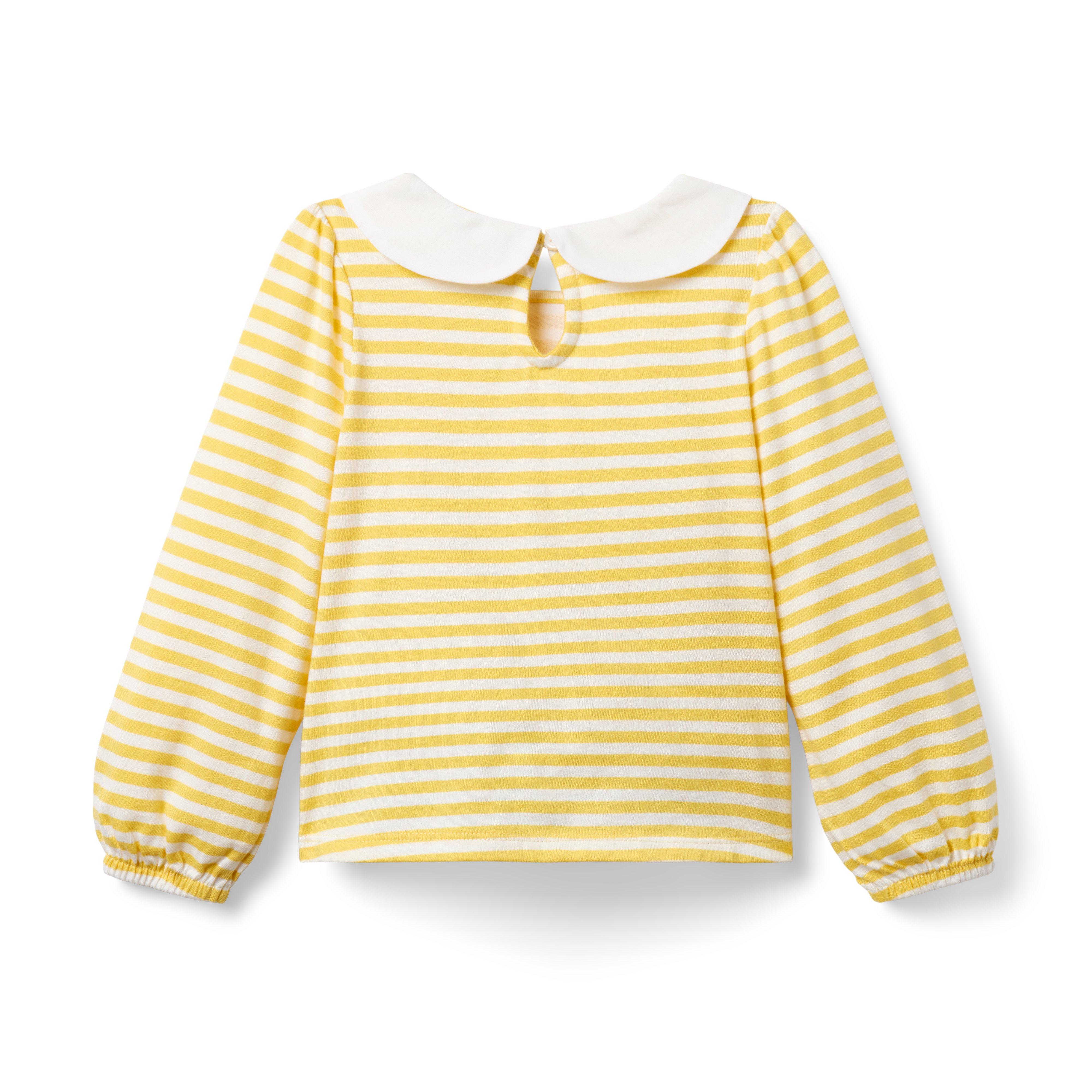 Striped Bow Collar Top image number 1