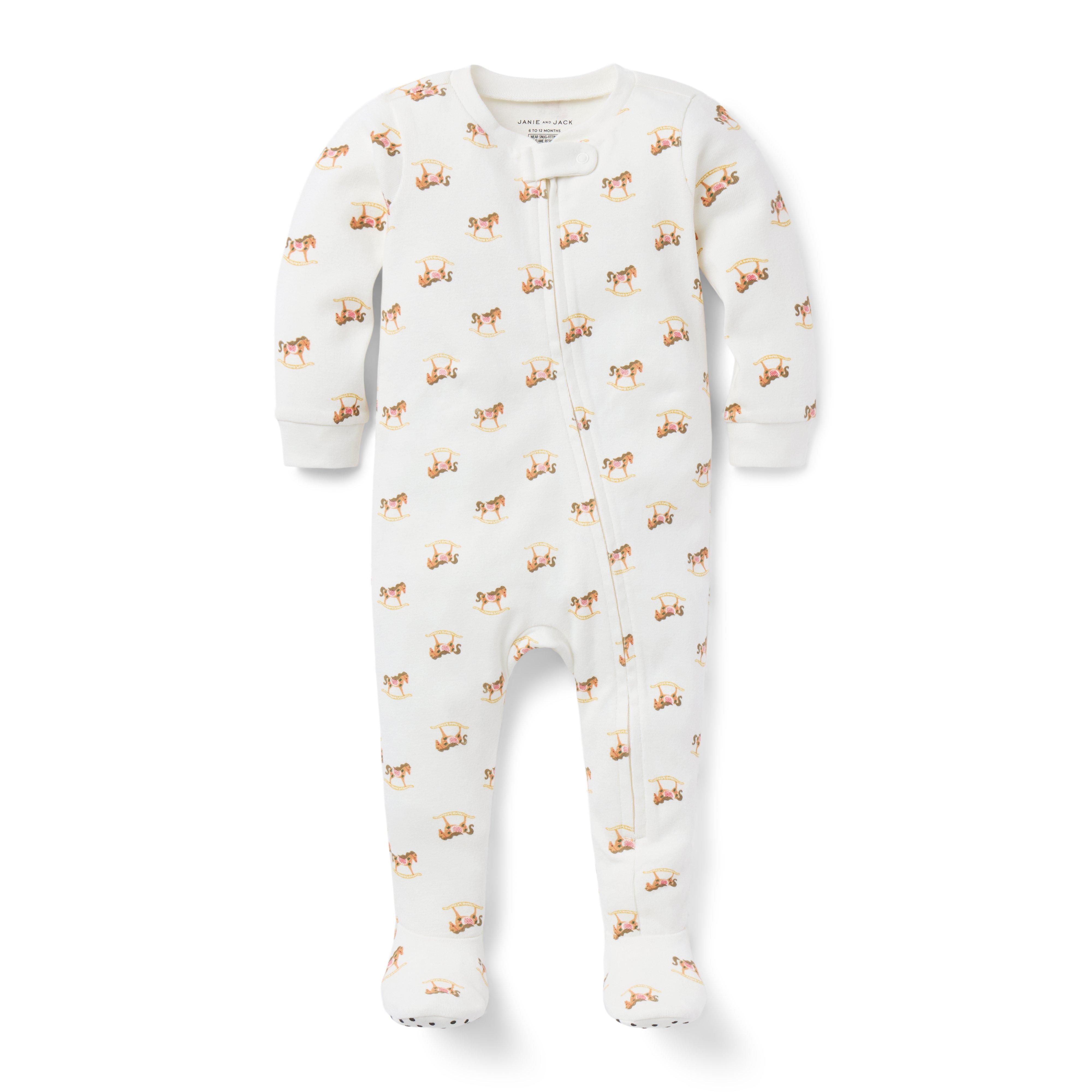 Baby Good Night Footed Pajama In Rocking Horse