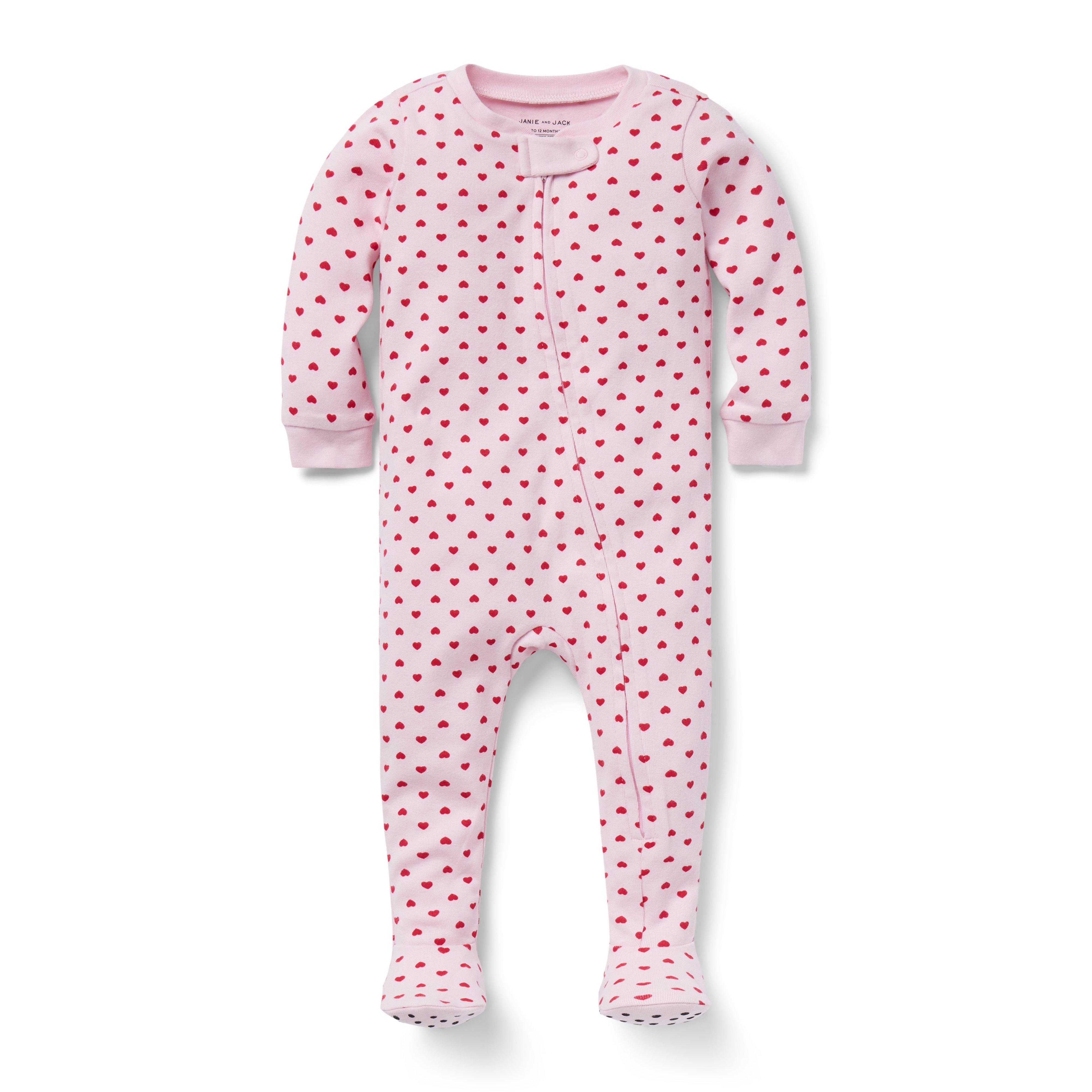 Baby Good Night Footed Pajama In Valentine Heart