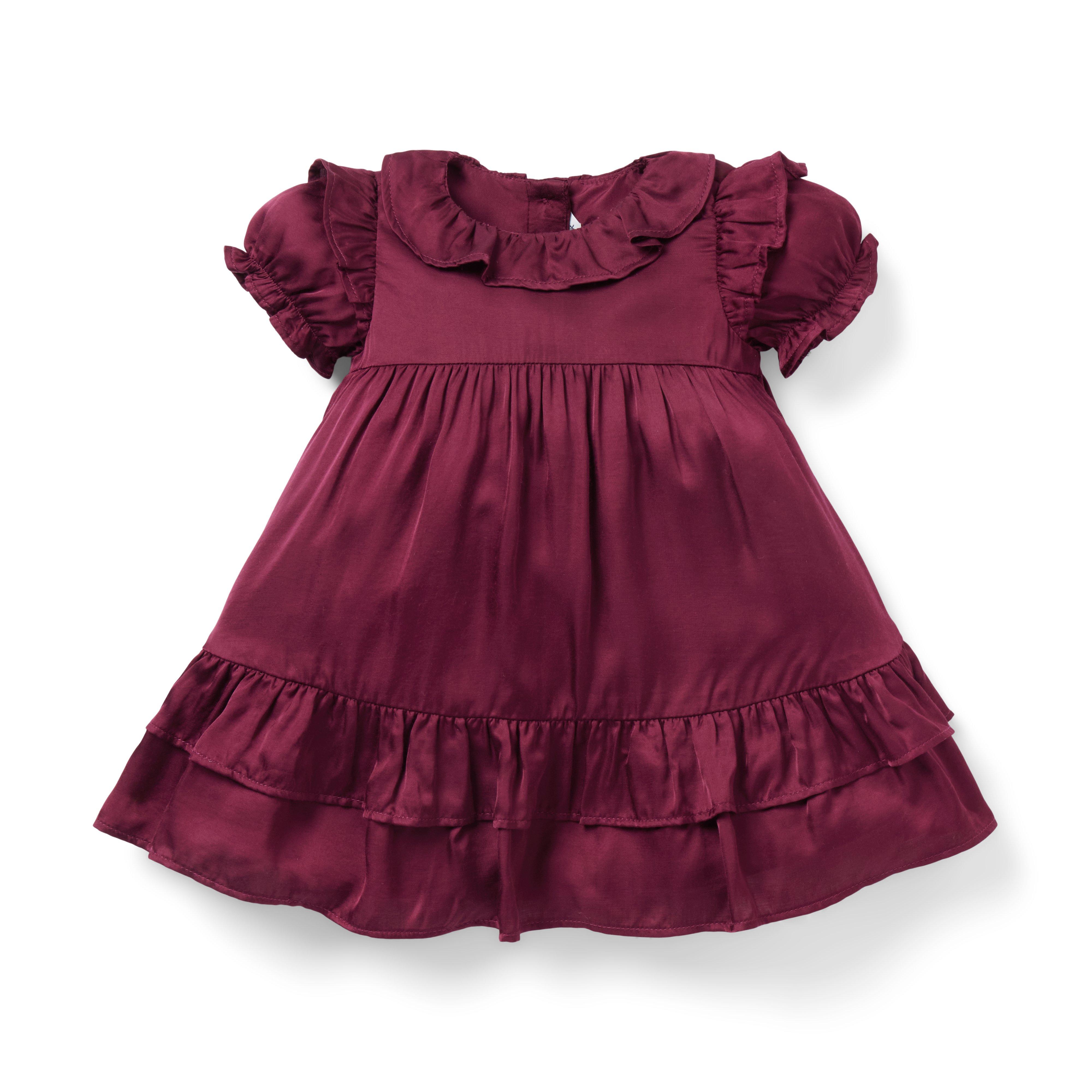 Baby Satin Ruffle Dress