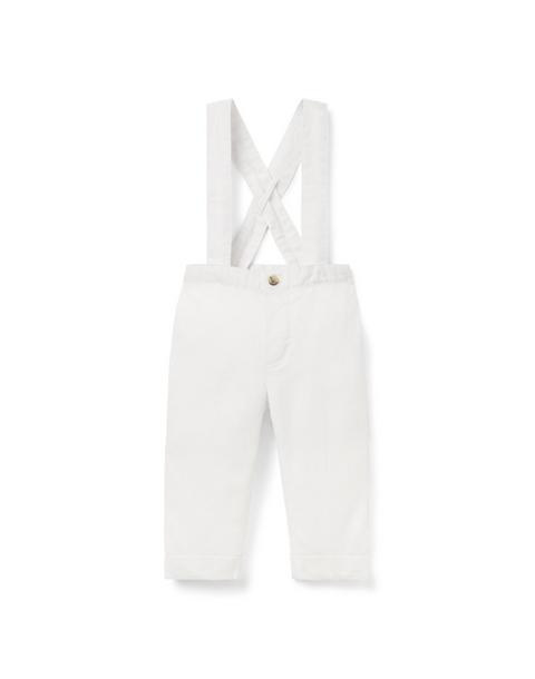 Baby Linen-Cotton Suspender Pant