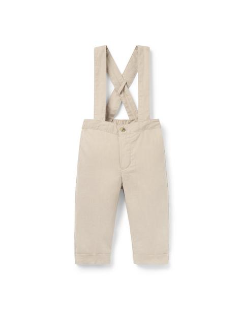 Baby Linen-Cotton Suspender Pant