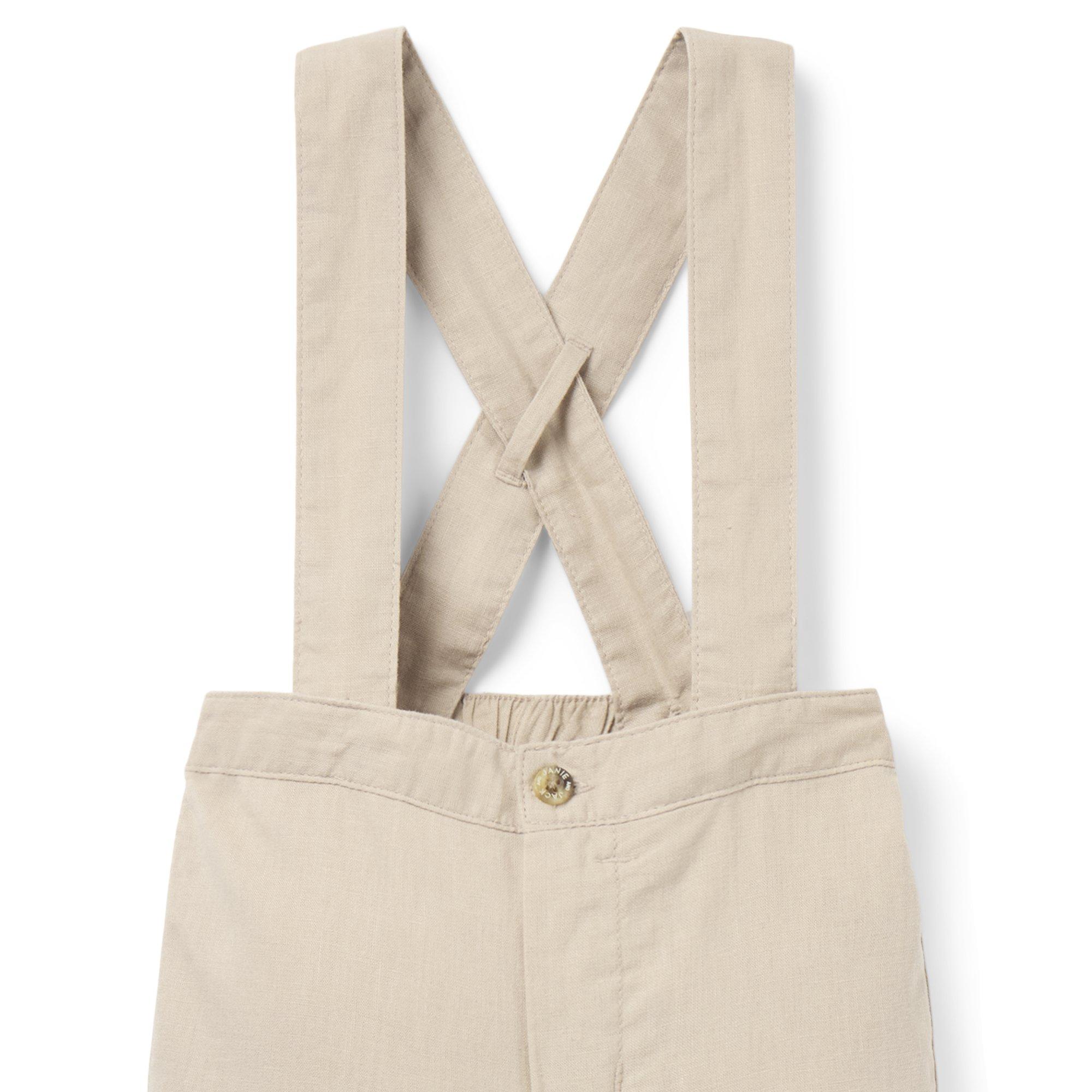 Baby Linen-Cotton Suspender Pant image number 2