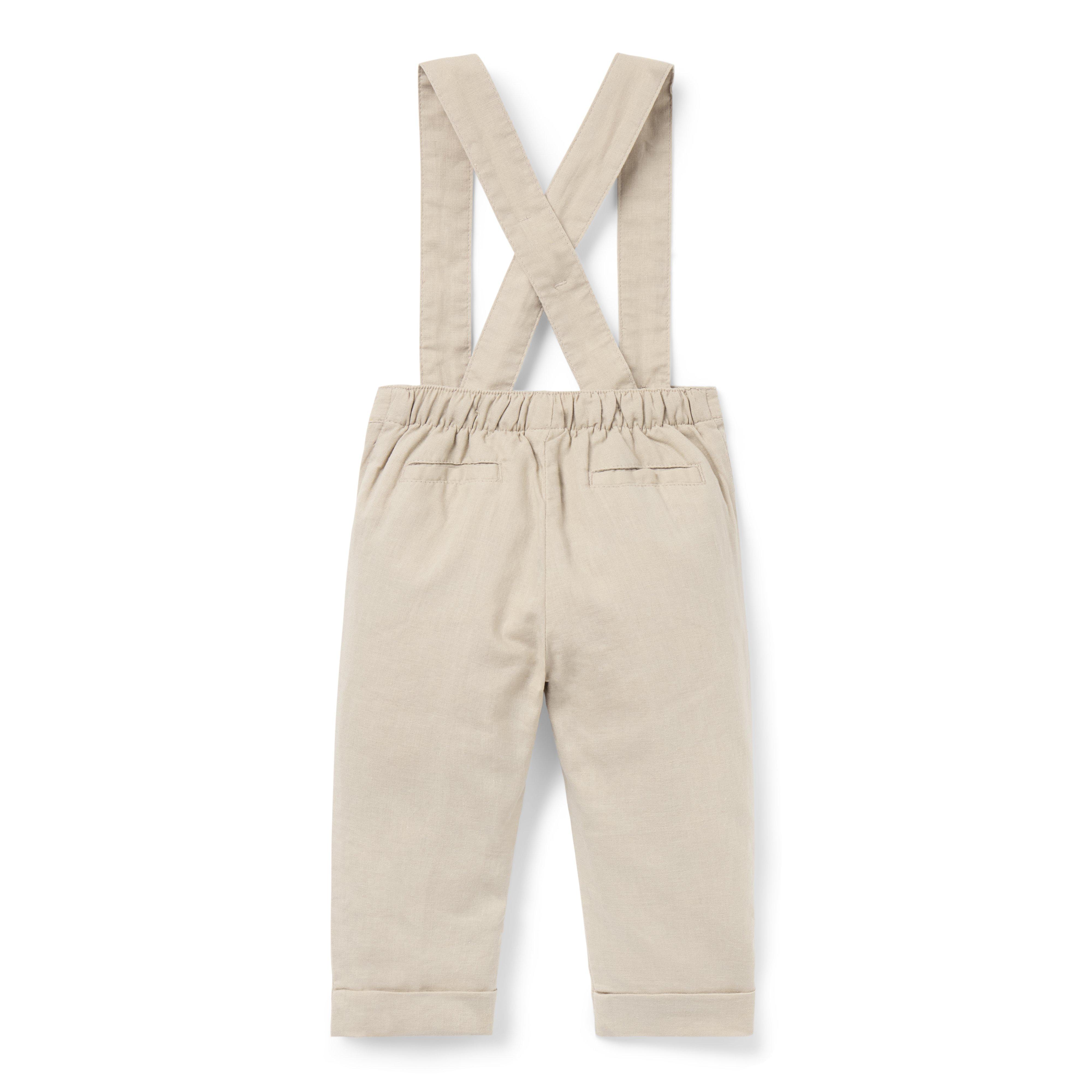 Baby Linen-Cotton Suspender Pant image number 1