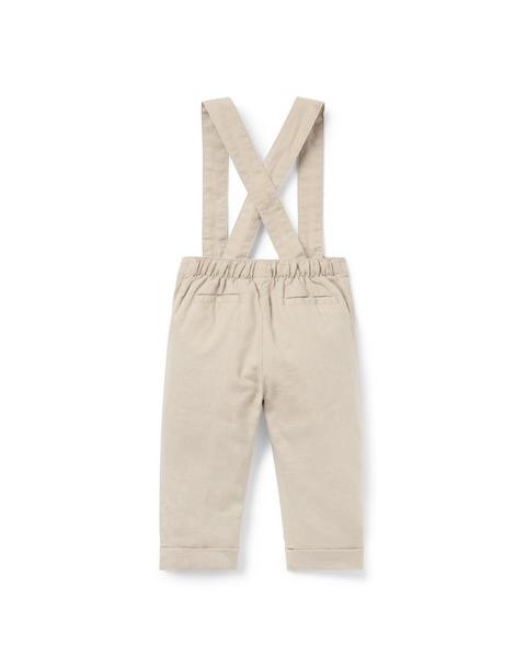 Baby Linen-Cotton Suspender Pant
