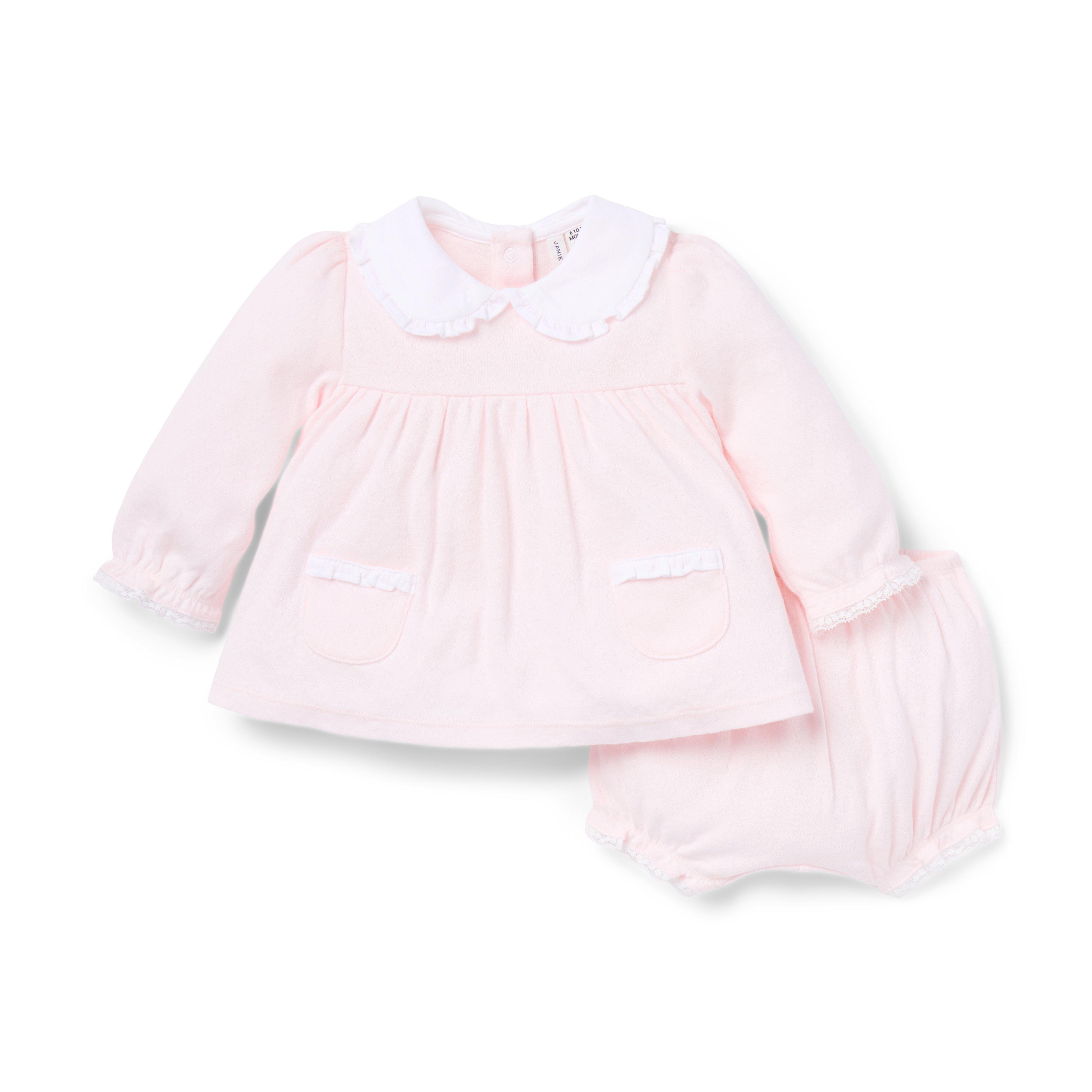 Baby Heart Pointelle Matching Set