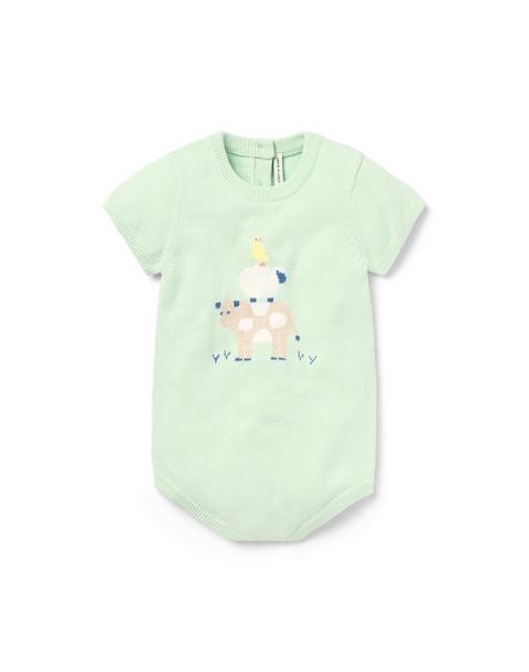 Baby Farm Animal Knit Romper