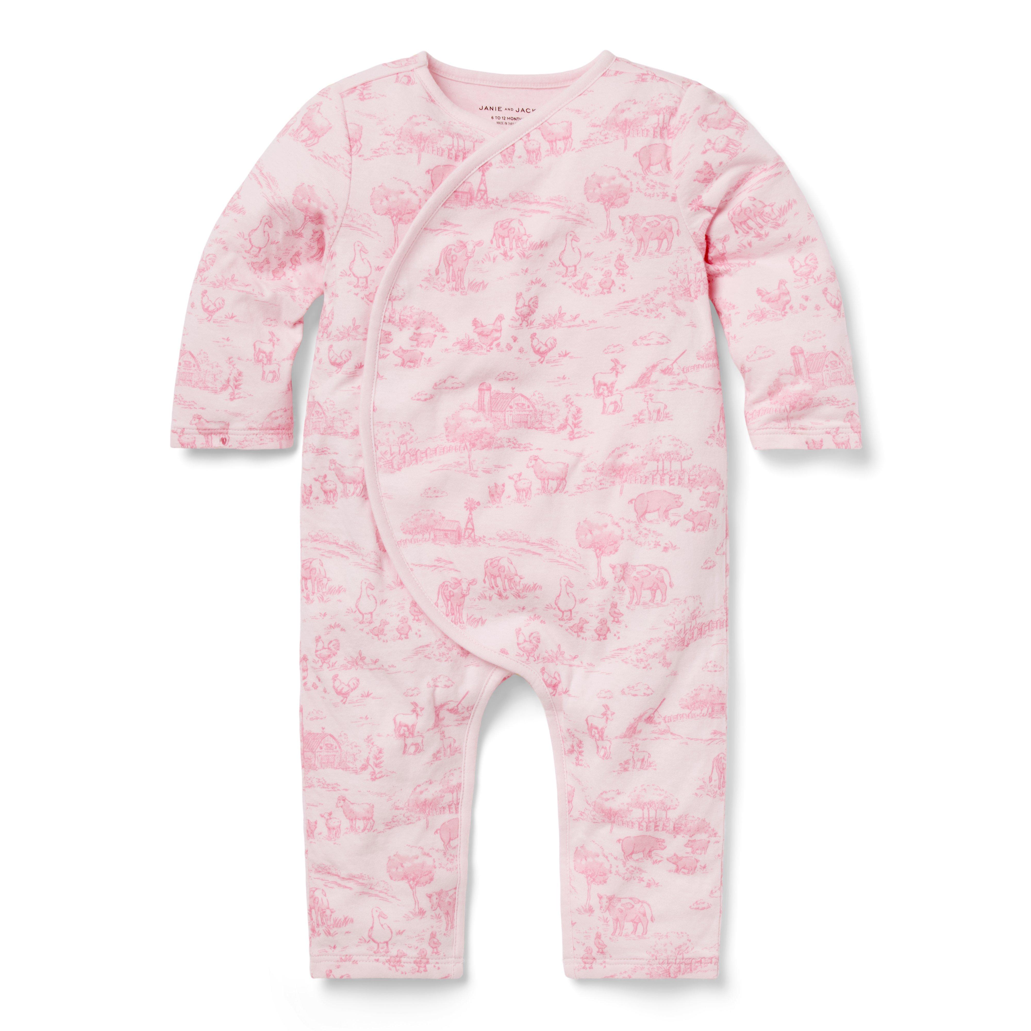 Baby Farm Animal Toile Wrap One-Piece
