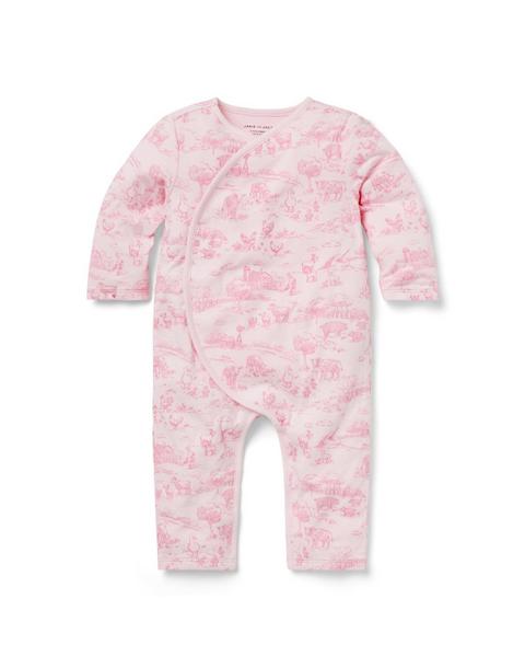 Baby Farm Animal Toile Wrap One-Piece