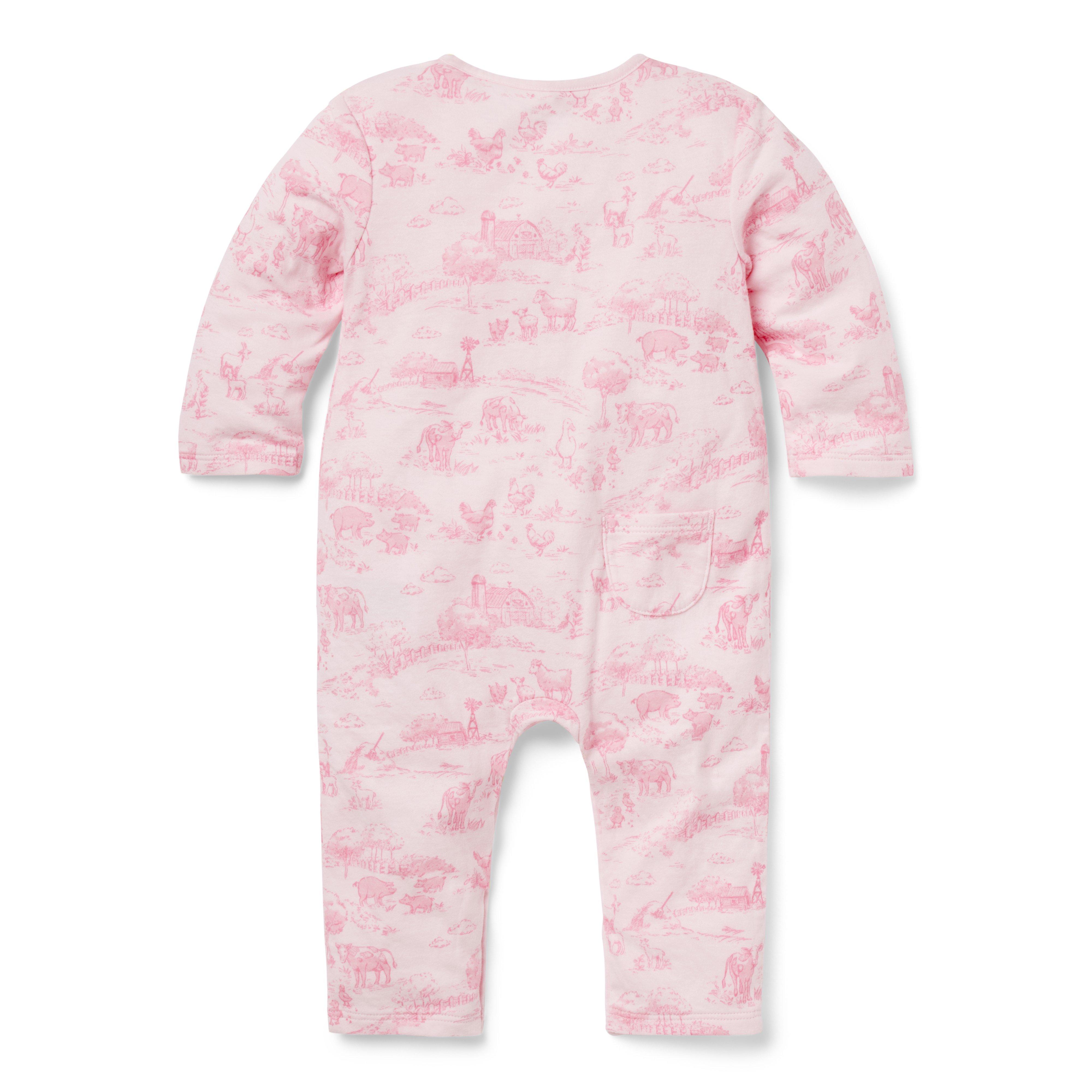 Baby Farm Animal Toile Wrap One-Piece image number 1