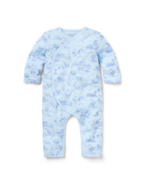 Baby Farm Animal Toile Wrap One-Piece