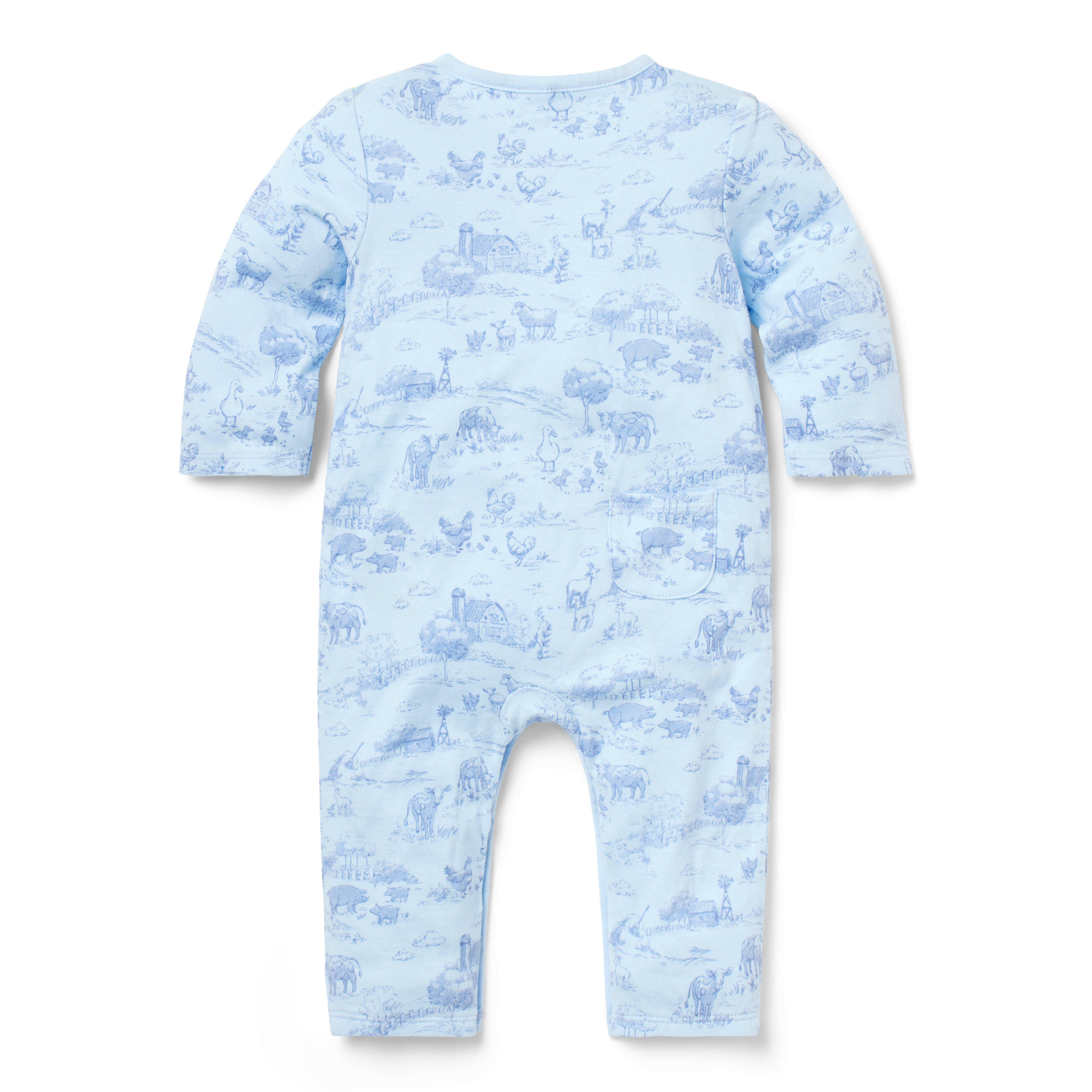 Baby Farm Animal Toile Wrap One-Piece image number 1