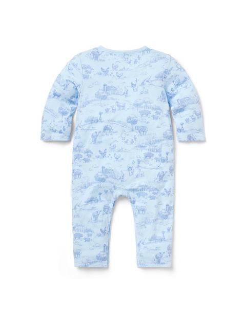 Baby Farm Animal Toile Wrap One-Piece