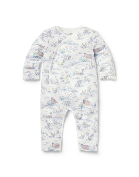 Baby Farm Animal Toile Wrap One-Piece