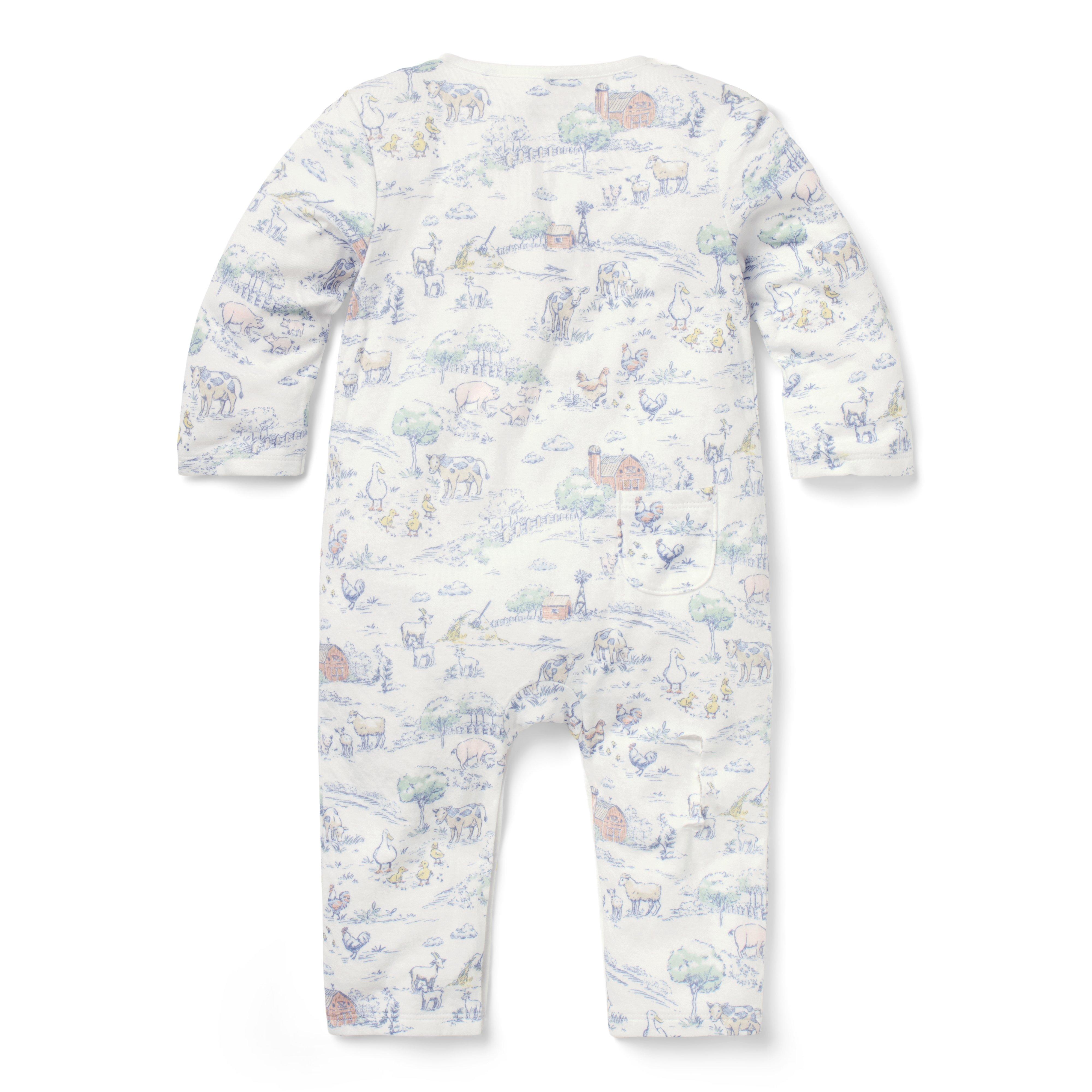 Baby Farm Animal Toile Wrap One-Piece image number 1