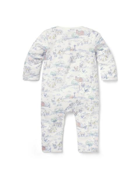 Baby Farm Animal Toile Wrap One-Piece