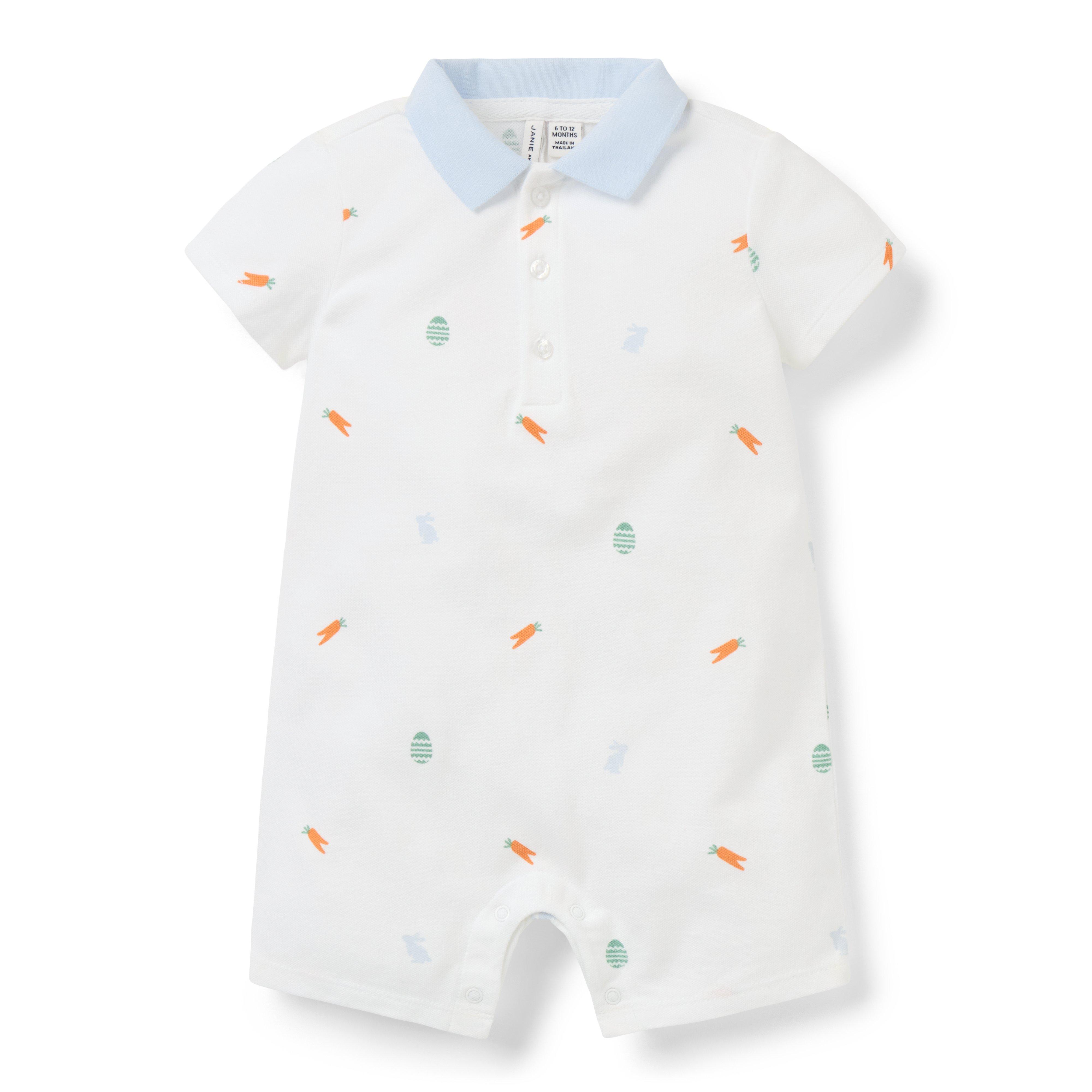 Baby Bunny Collared Pique Romper