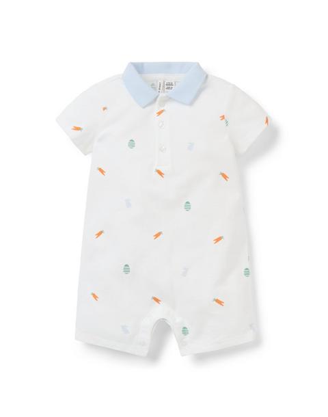 Baby Bunny Collared Pique Romper