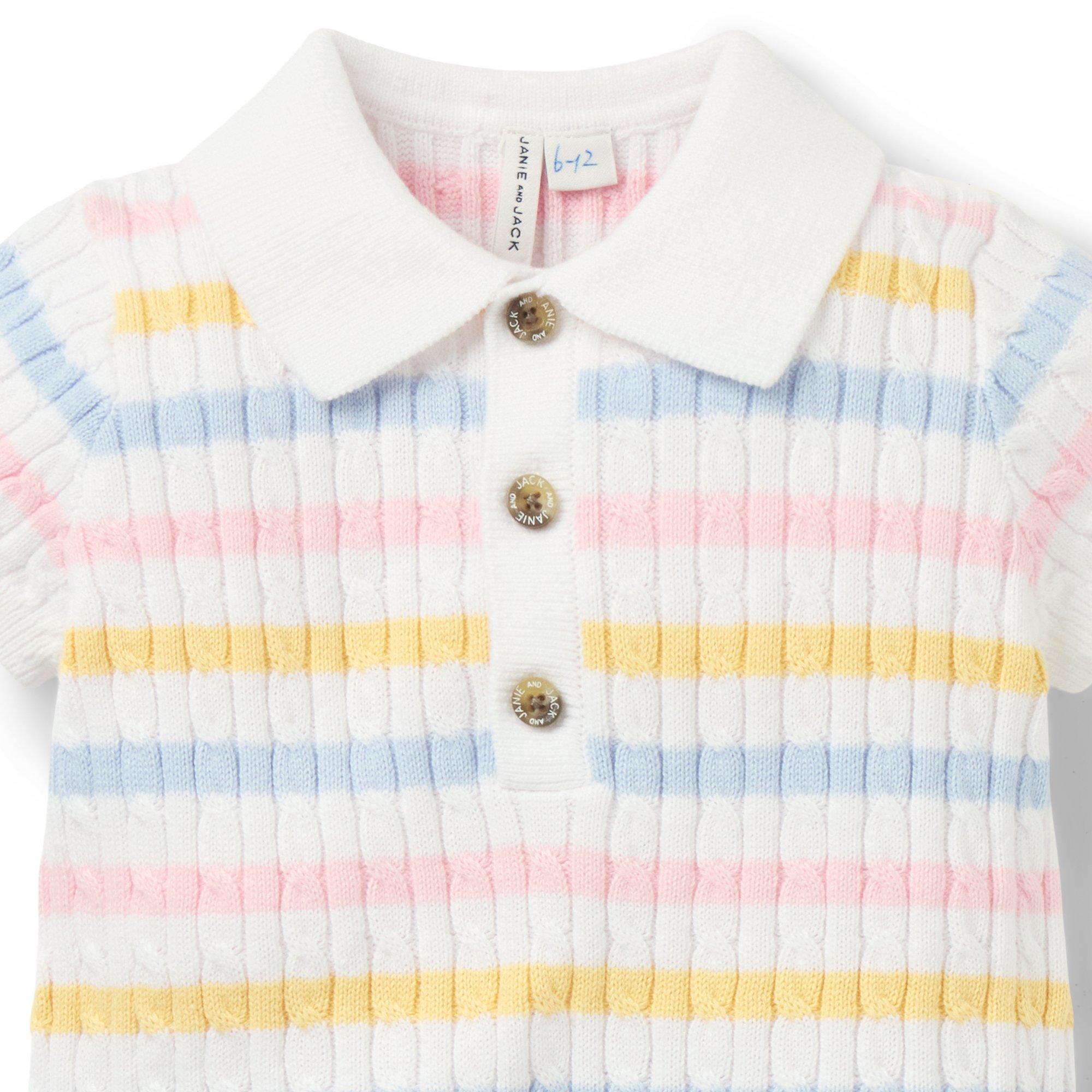 Baby Striped Sweater Knit Romper image number 1