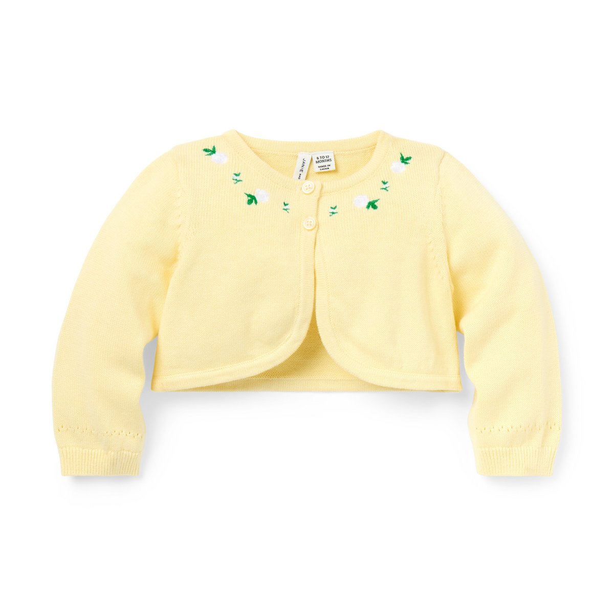 Кардиган Janie and Jack Embroidered Floral Cropped для девочек-малышей, цвет: Жёлтый — фото 1