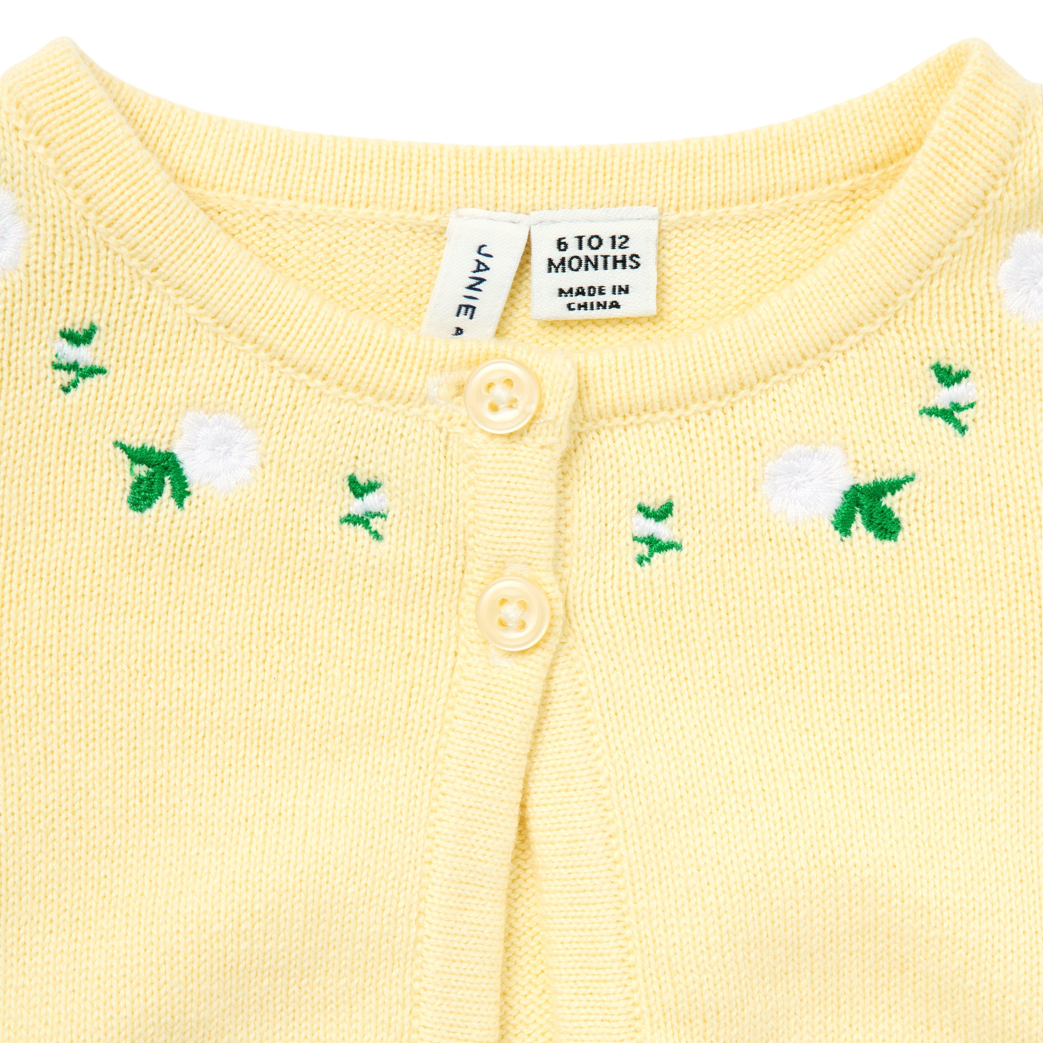Baby Embroidered Floral Cropped Cardigan image number 1