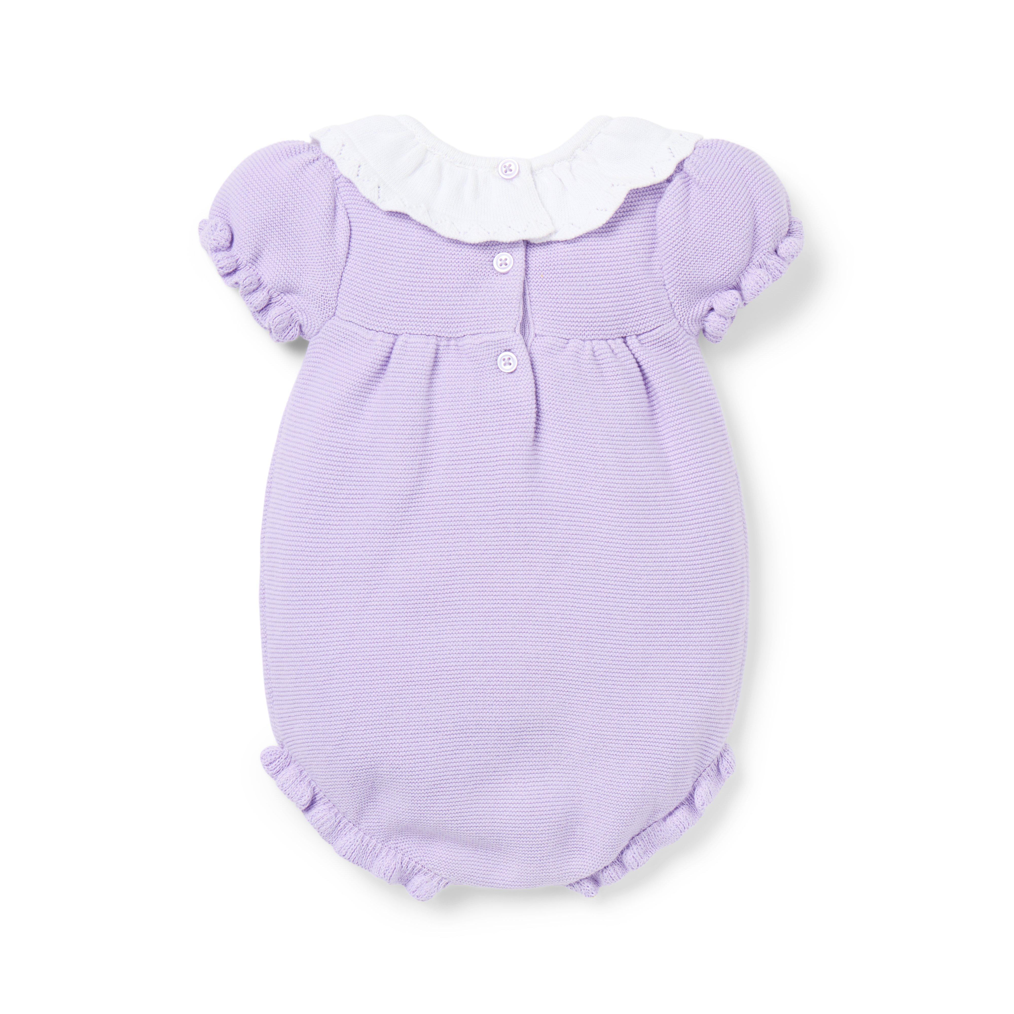 Baby Crochet Collar Knit Romper image number 2