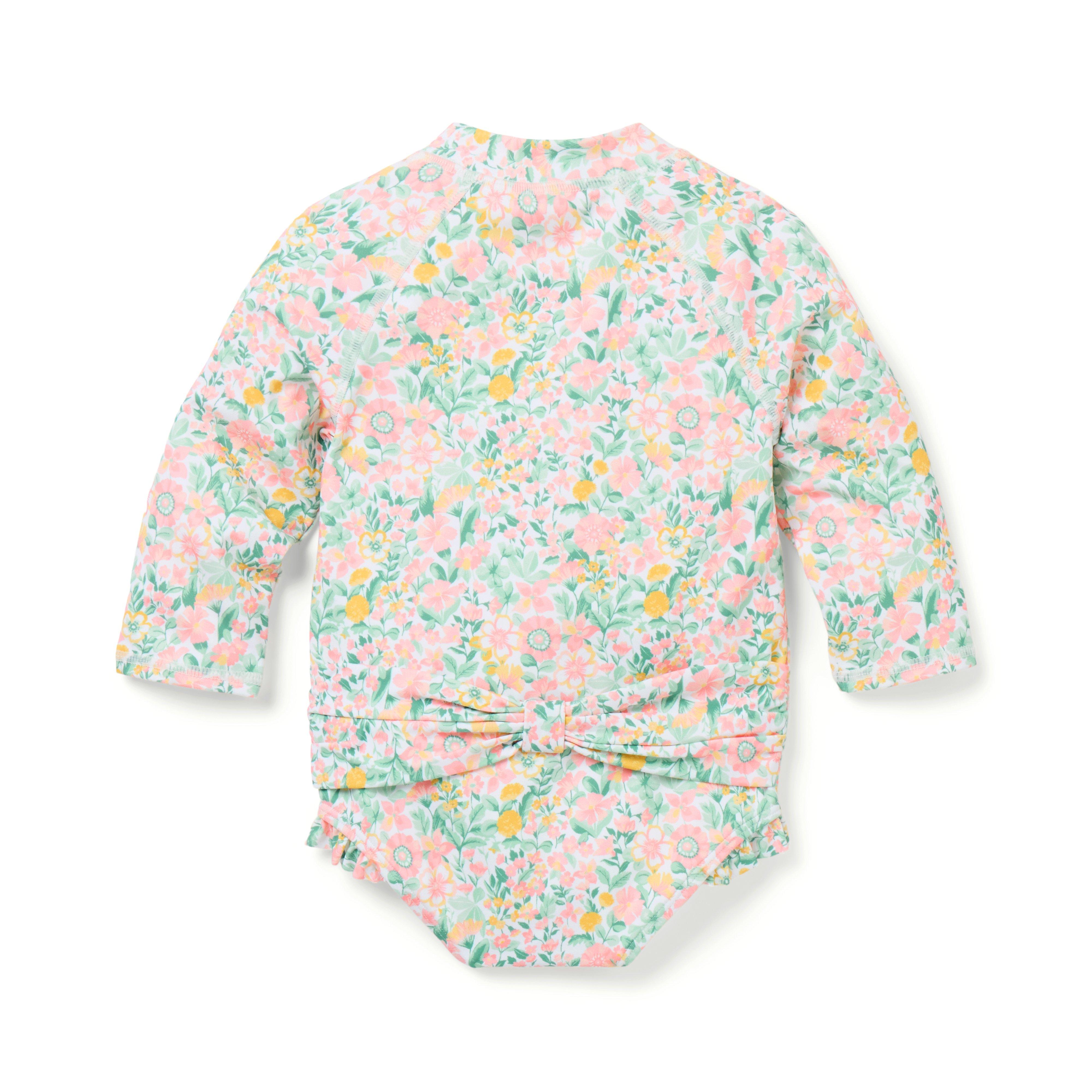 Baby Recycled Ditsy Floral Rash Guard Swimsuit image number 1