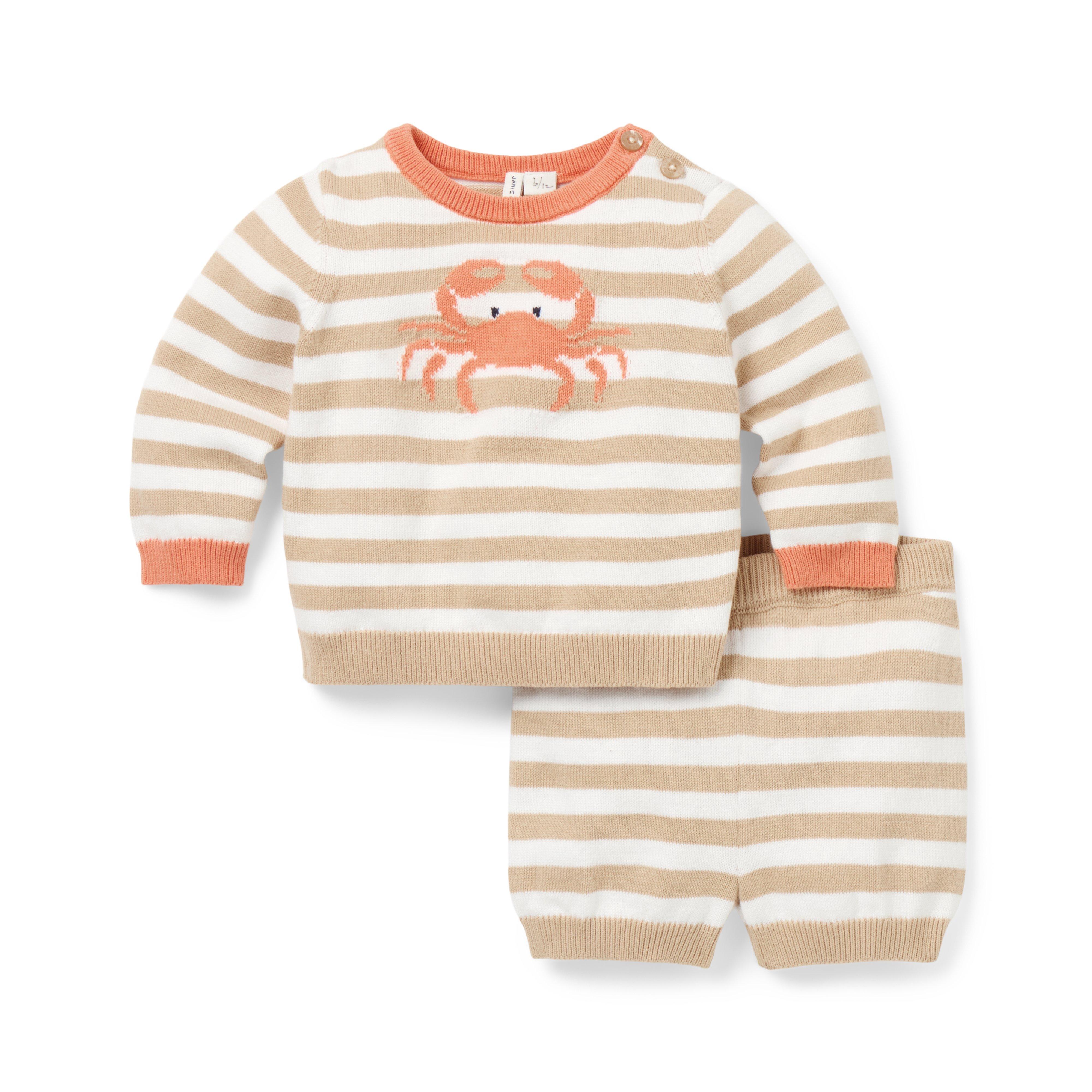 Baby Striped Crab Sweater Set