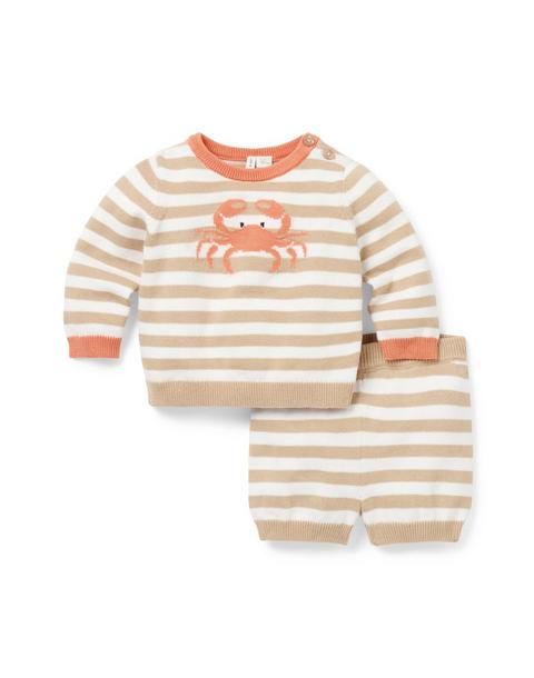 Baby Striped Crab Sweater Set