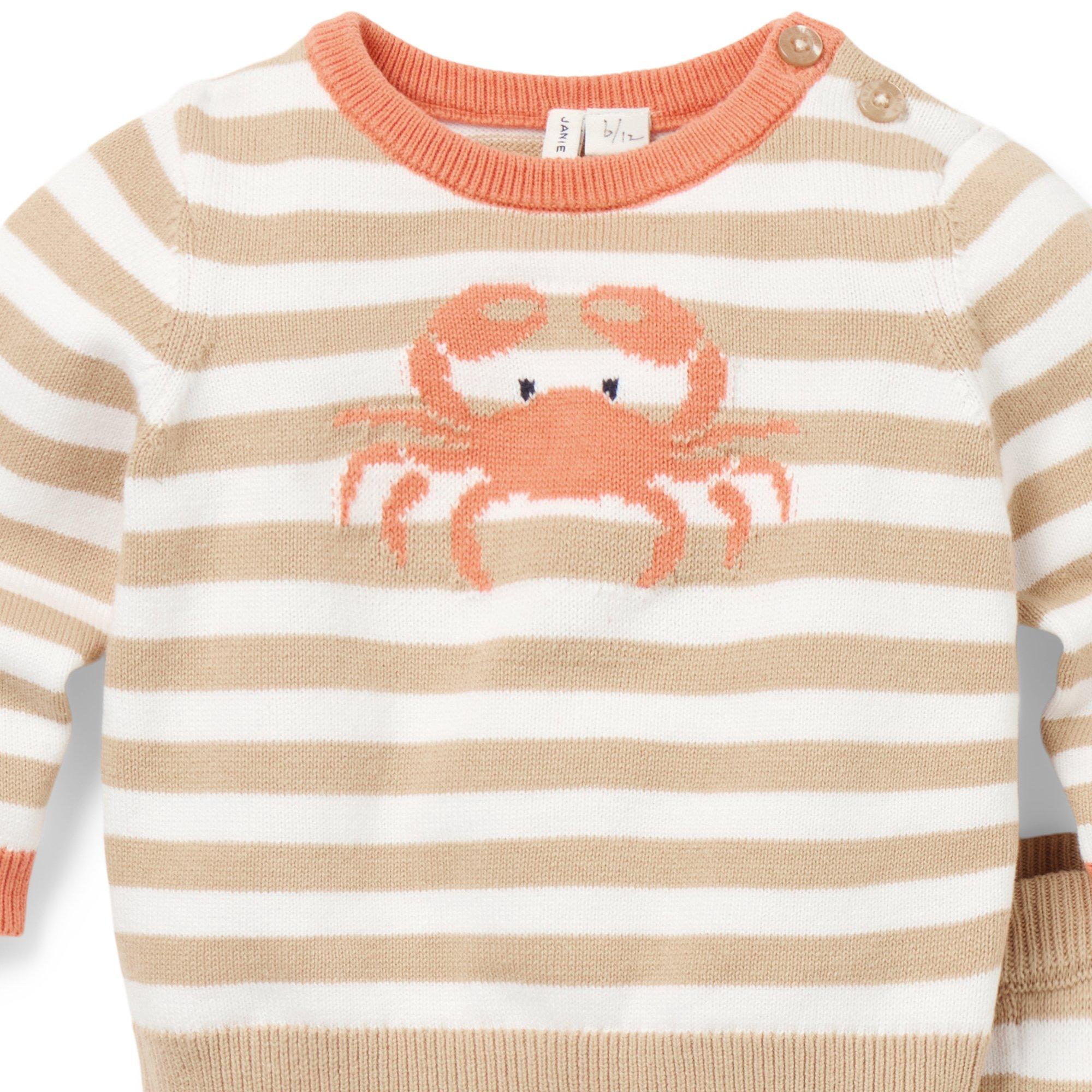 Baby Striped Crab Sweater Set image number 2