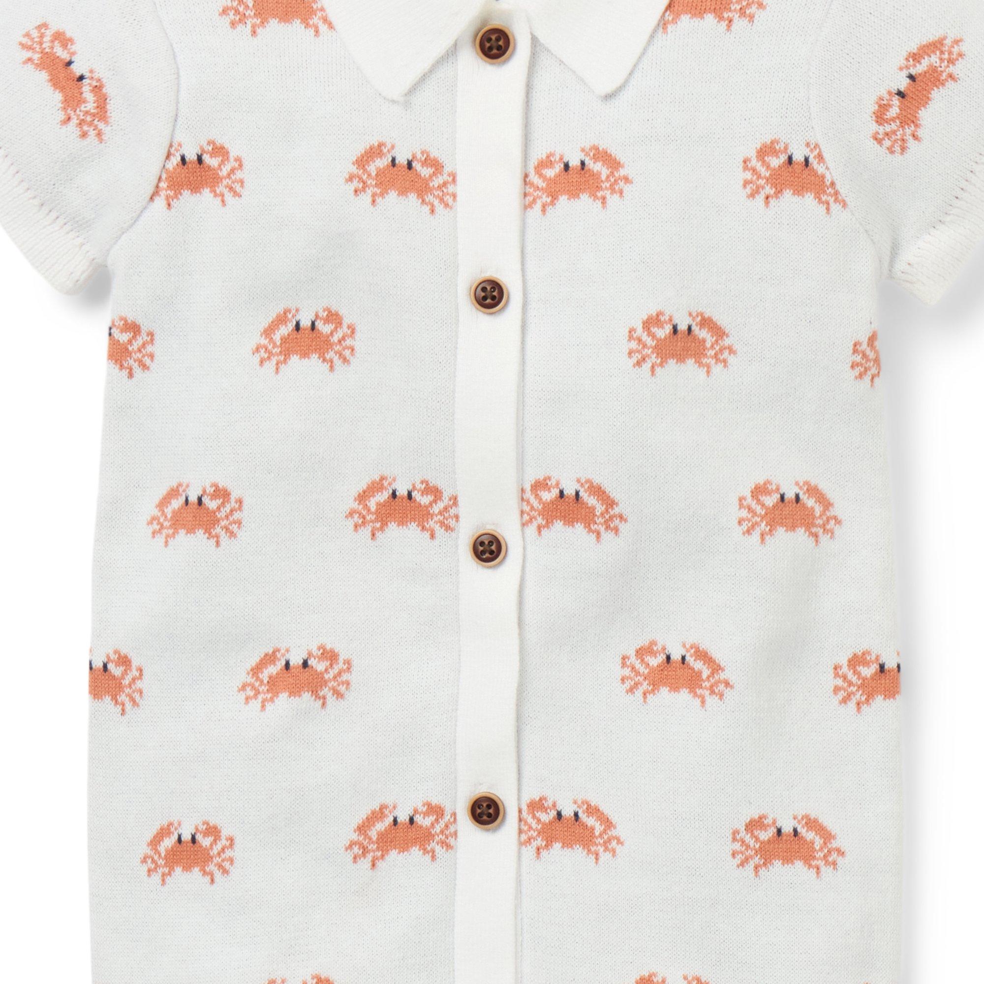 Baby Crab Knit Romper image number 2