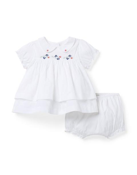 The Embroidered Strawberry Matching Baby Set