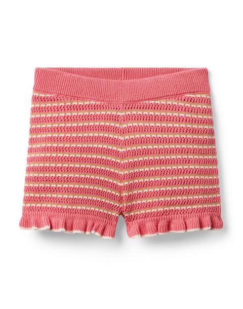 Striped Ruffle Sweater Short