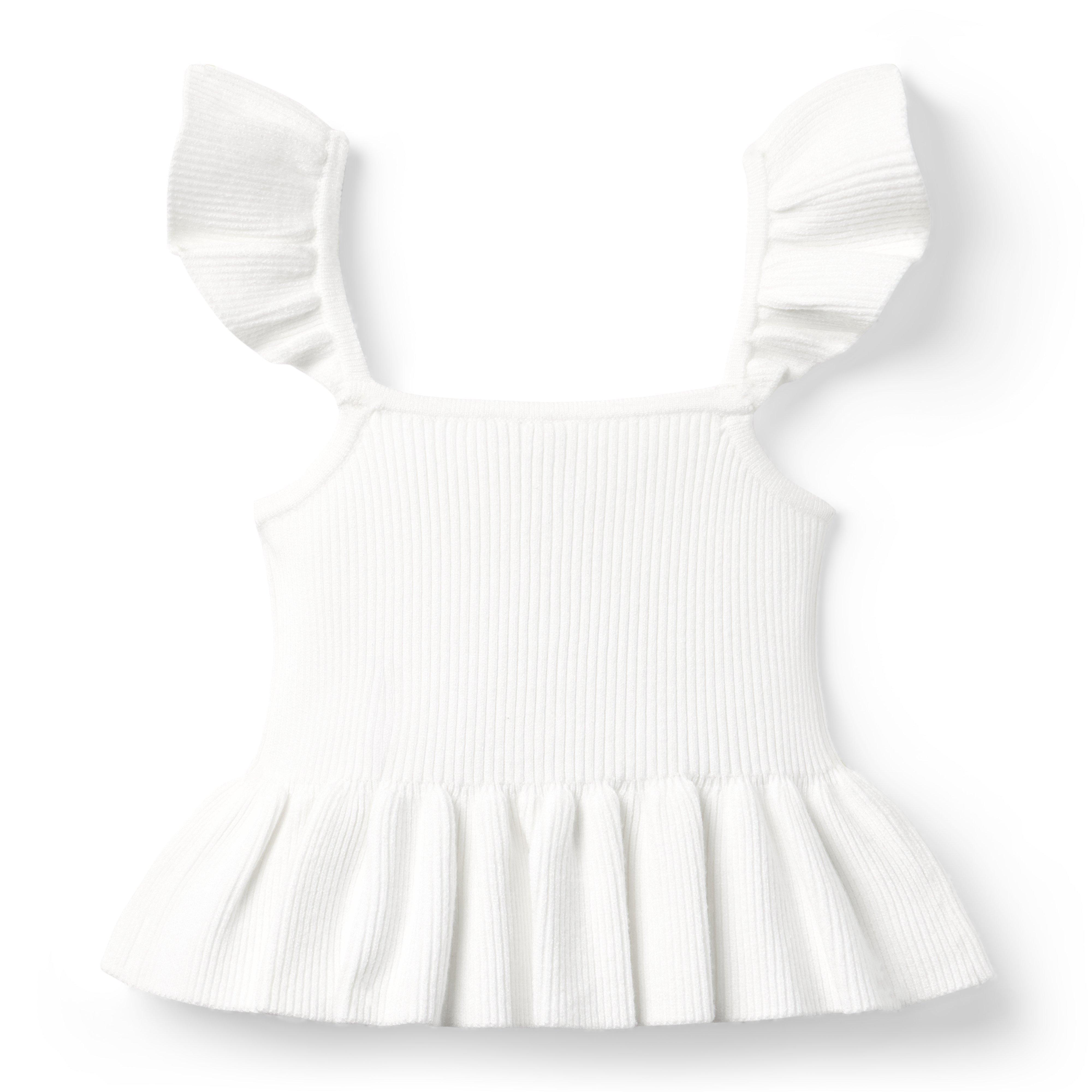Ribbed Peplum Ruffle Top image number 1