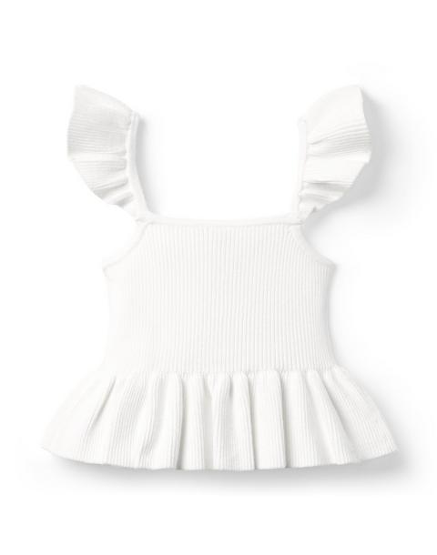 Ribbed Peplum Ruffle Top