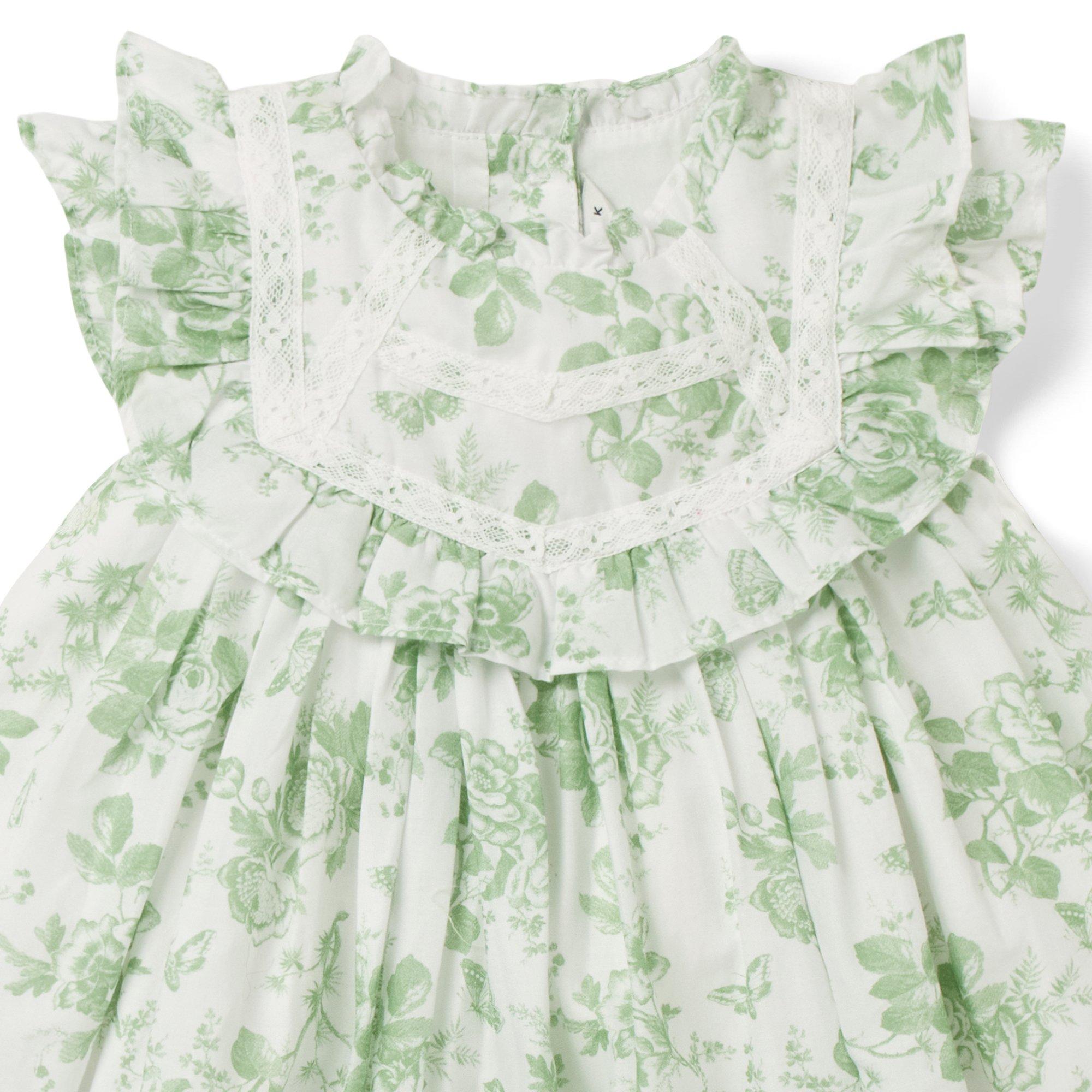 Baby Floral Toile Ruffle Dress image number 1