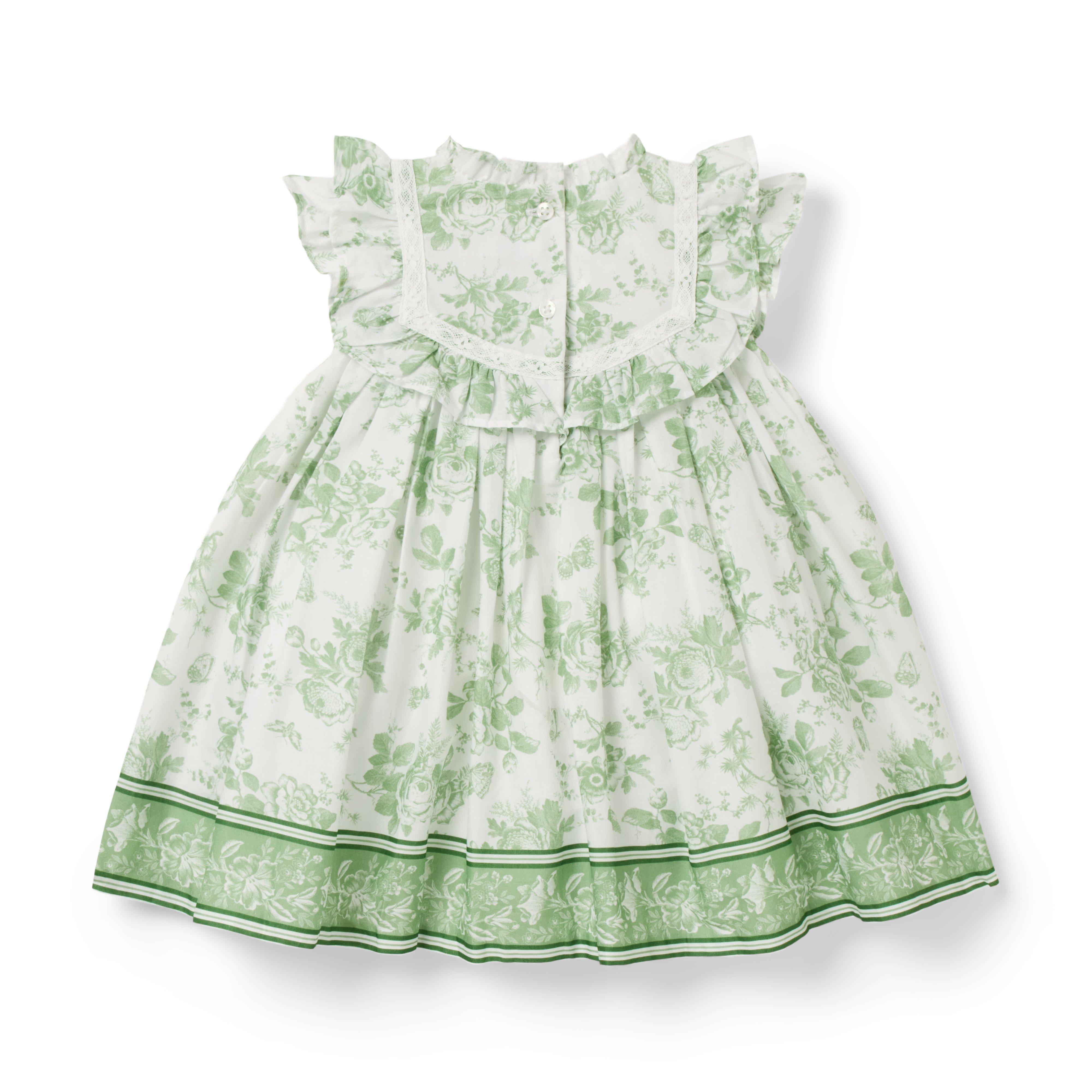Baby Floral Toile Ruffle Dress image number 2