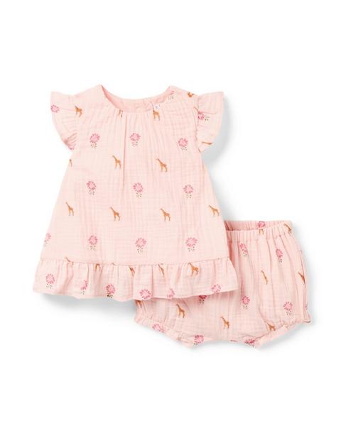 Baby Giraffe Floral Matching Set