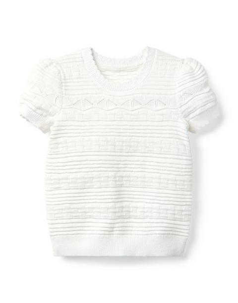 Textured Puff Sleeve Sweater Top